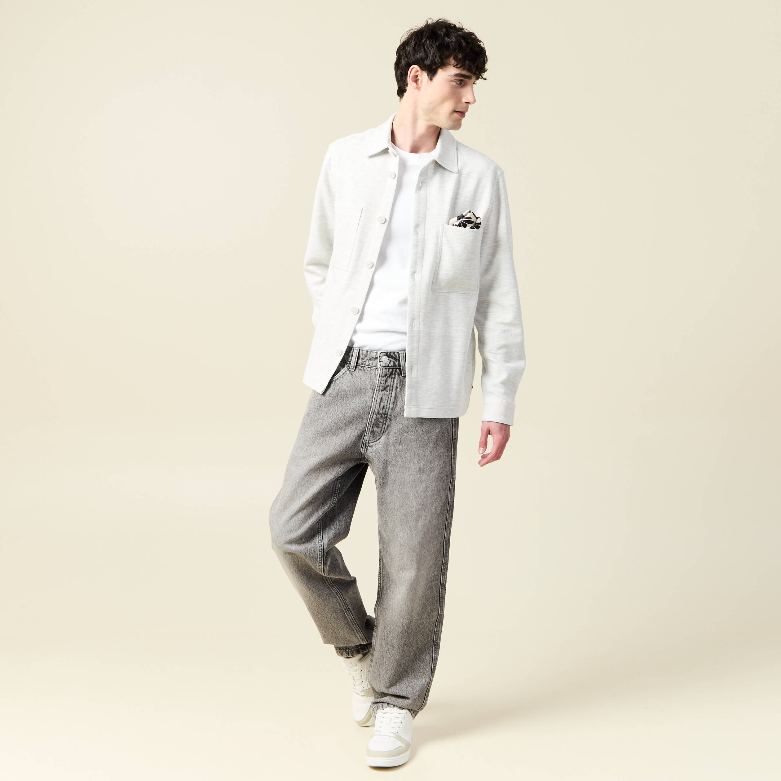 surchemise manches longues ecru homme Surchemise manches longues ecru homme
