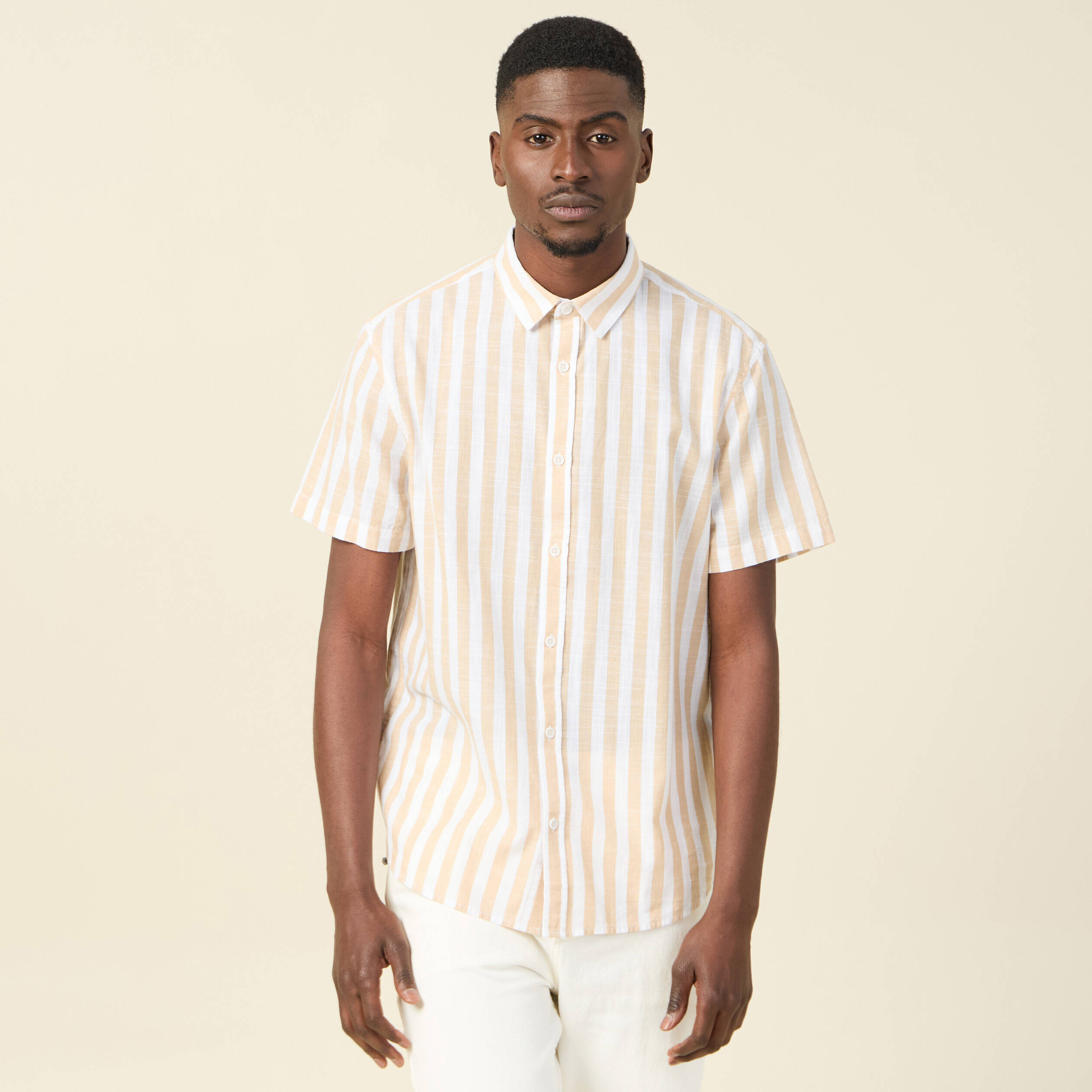 chemise manches courtes beige homme Chemise manches courtes beige homme