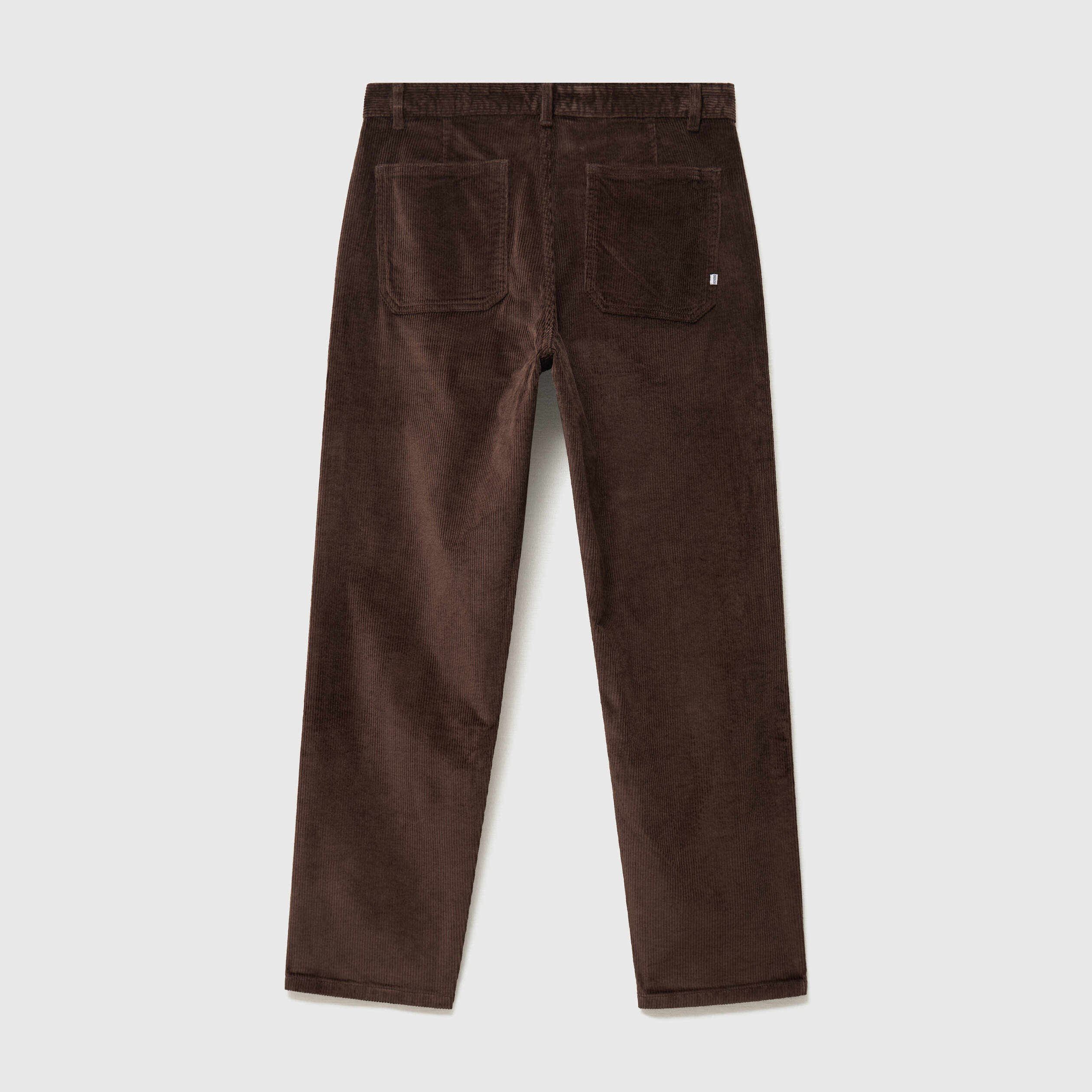Pantalon droit en velours longueur 32 marron fonc&eacute; homme