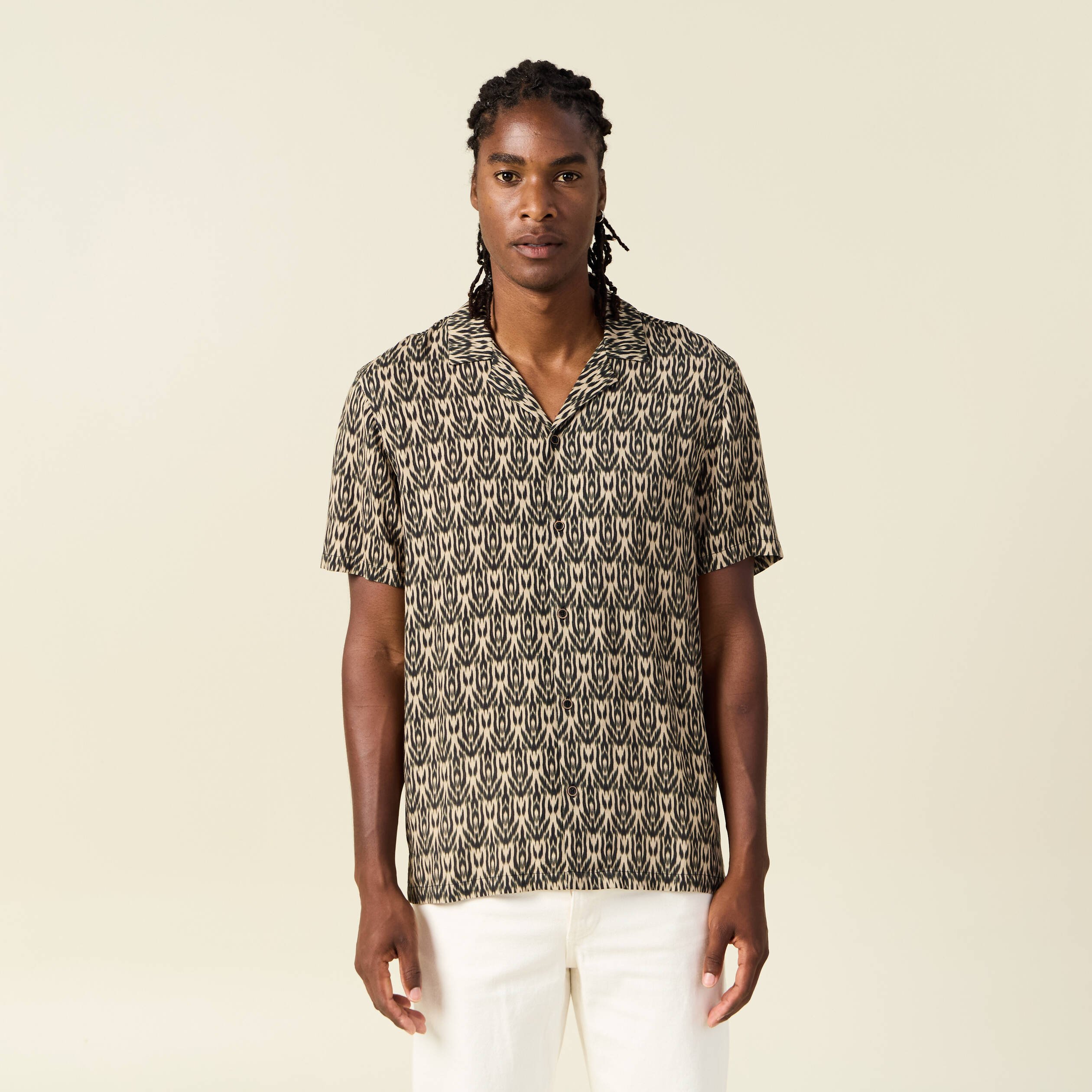 Chemise manches courtes beige homme Bonobo