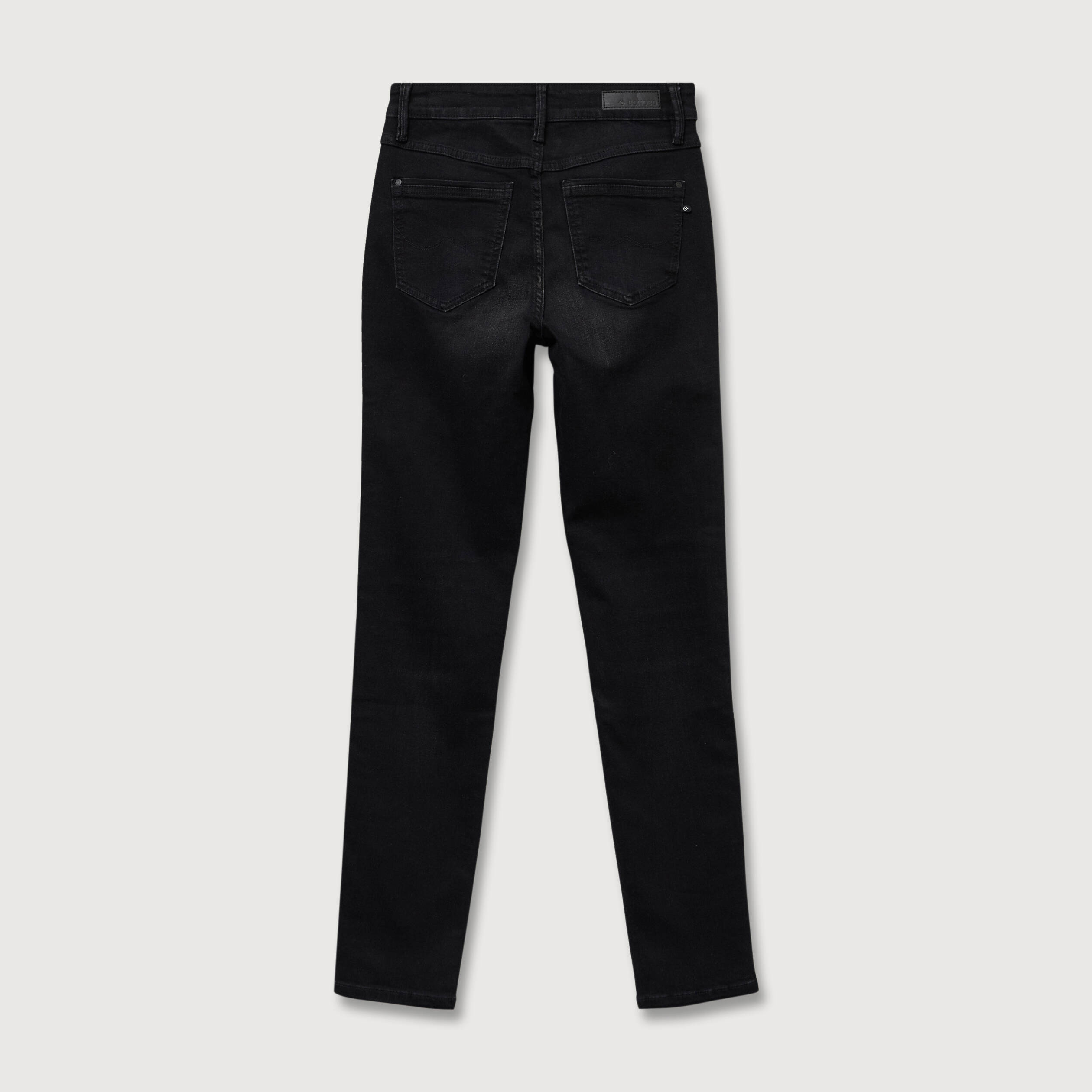 Jeans slim taille haute denim noir femme