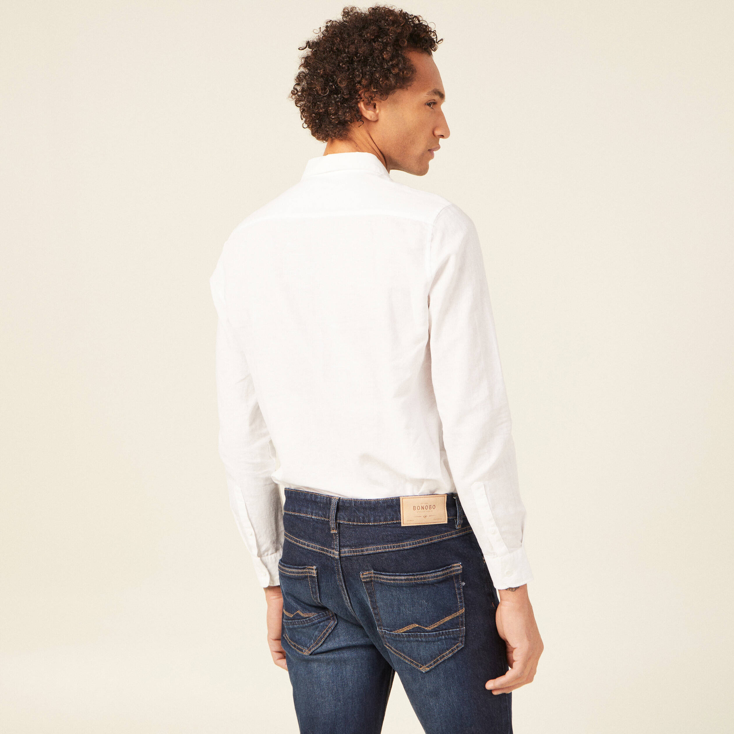 chemise manches longues blanc homme Chemise manches longues blanc homme