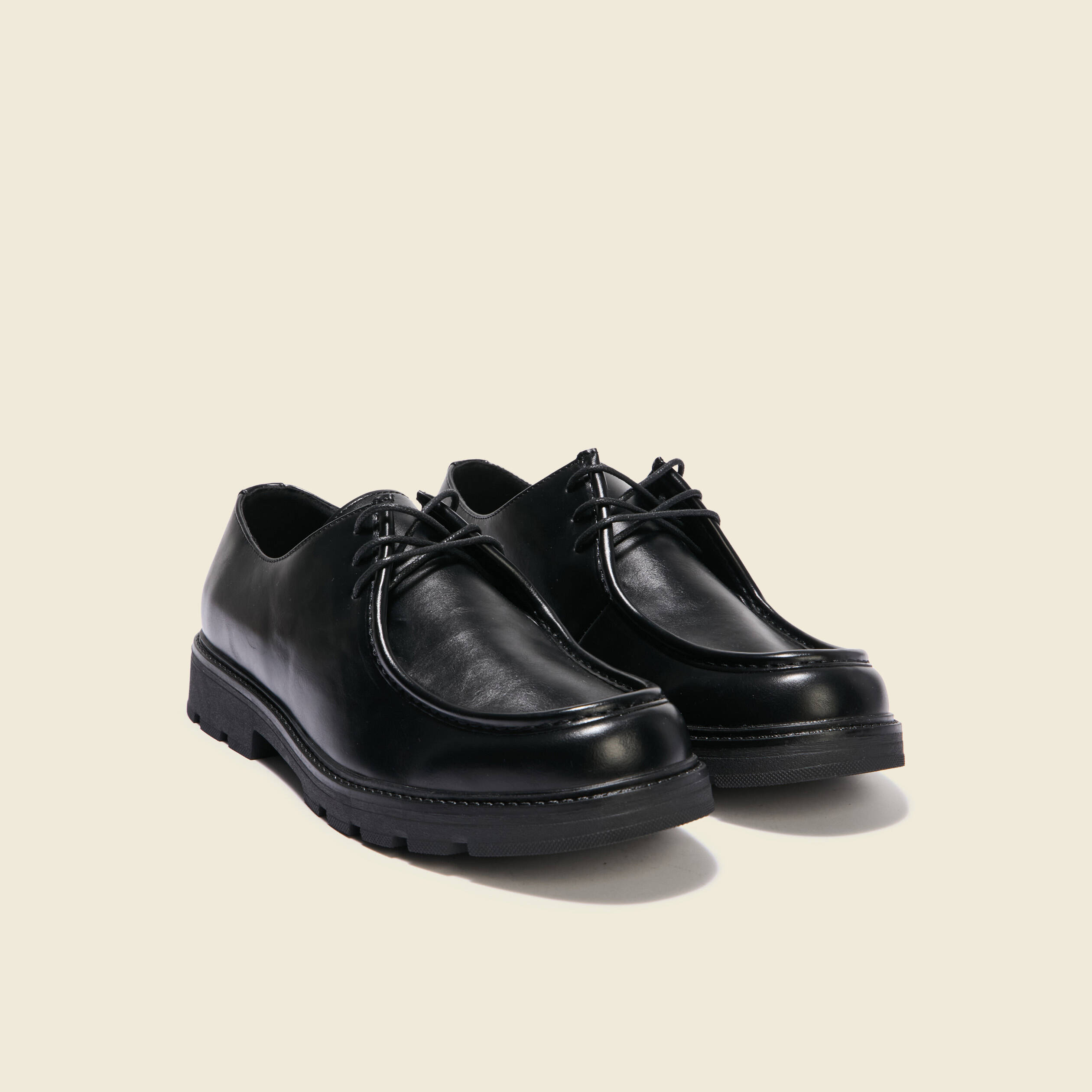 Derby à semelle crantée noir homme