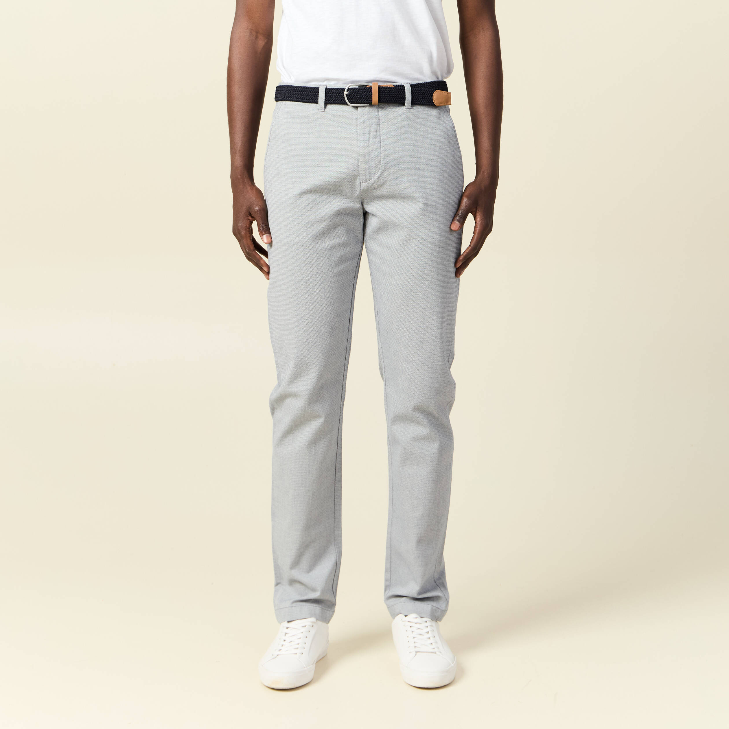 pantalon chino straight bleu gris homme Pantalon chino straight bleu gris homme