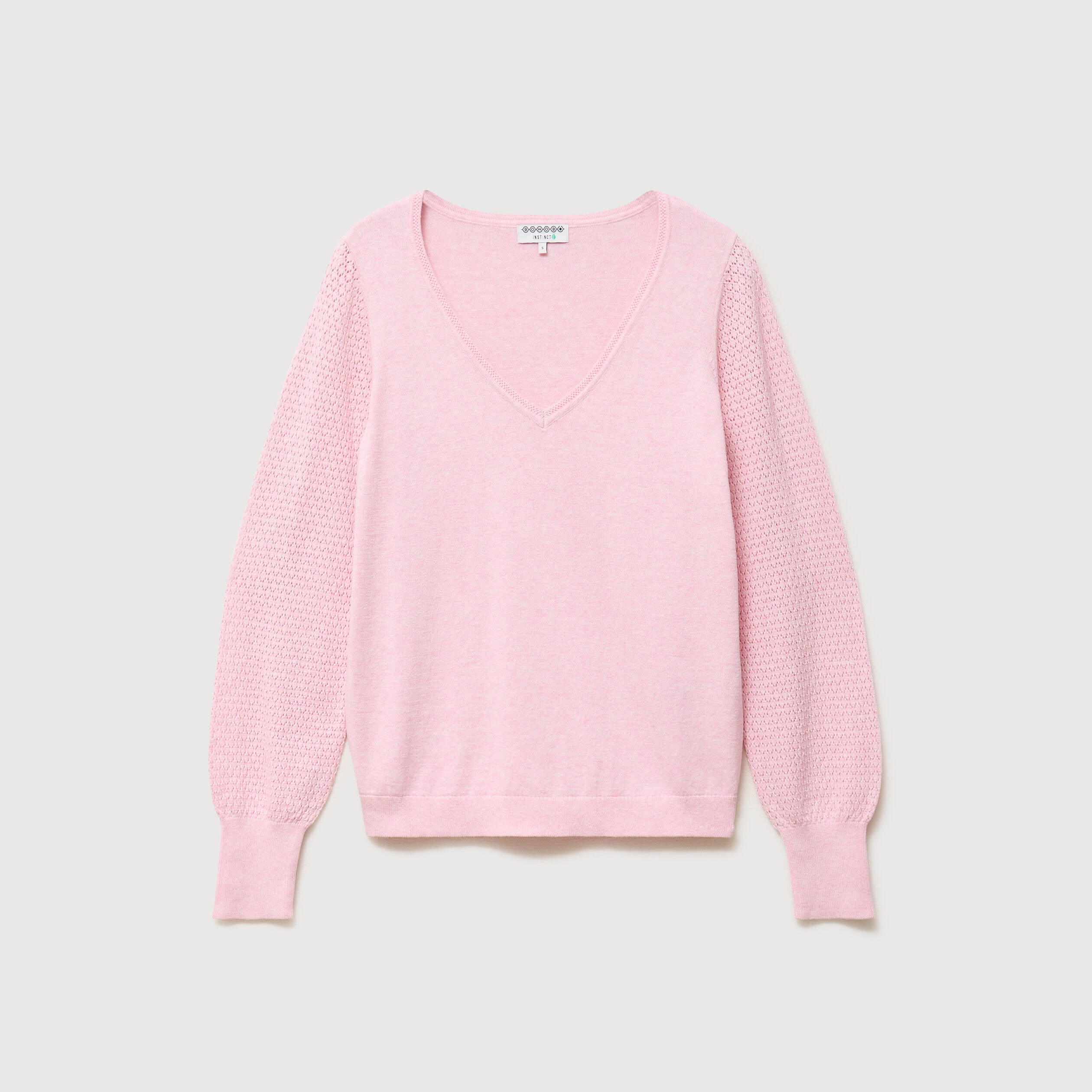 Pull manches longues rose pastel femme