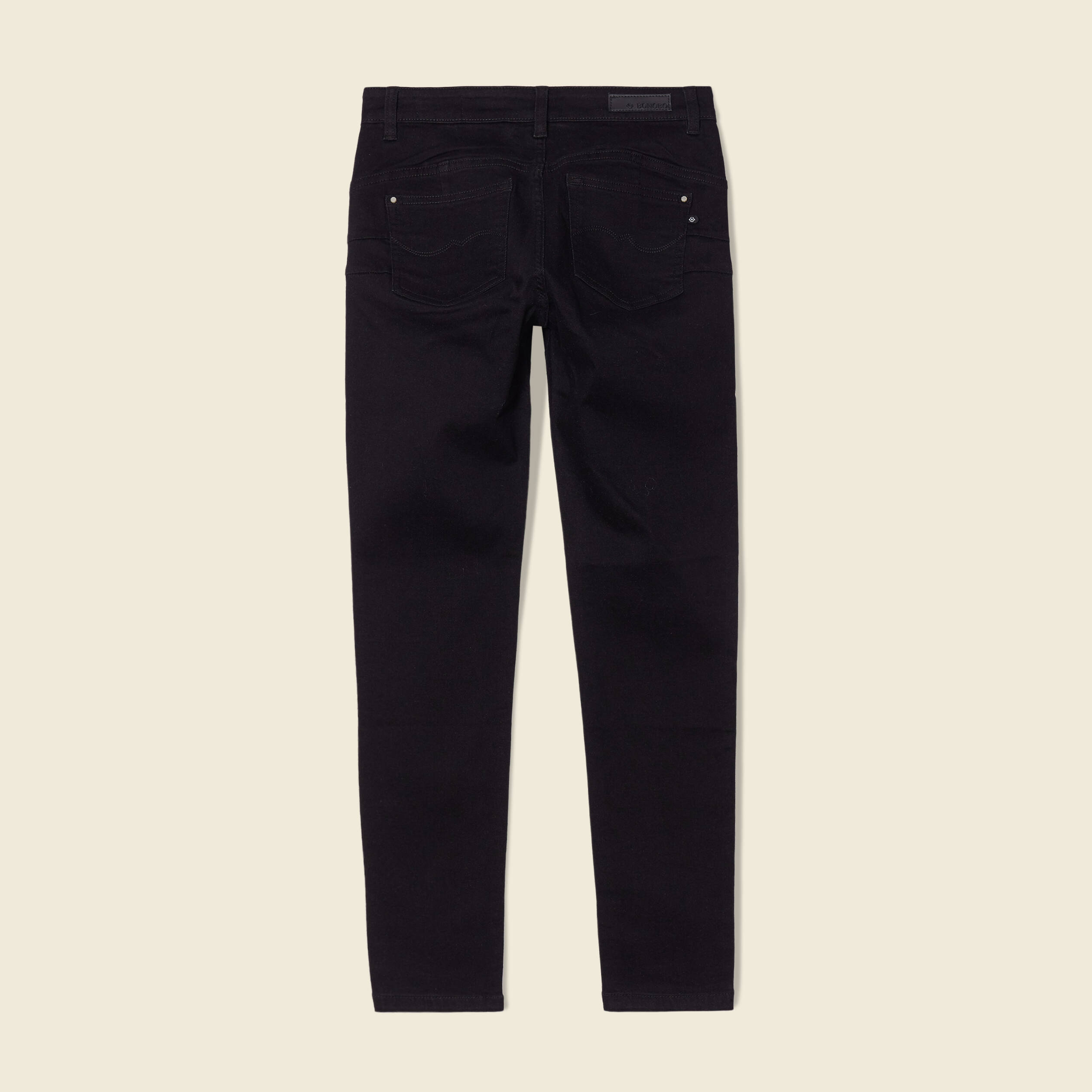 Jeans skinny zipp&eacute; denim noir femme