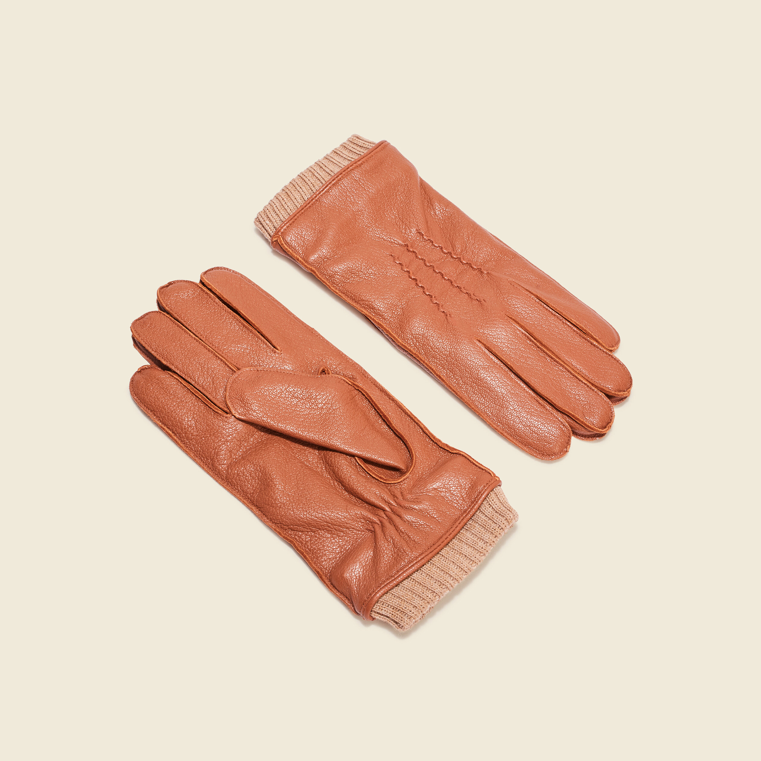 Gants en cuir marron homme Bonobo
