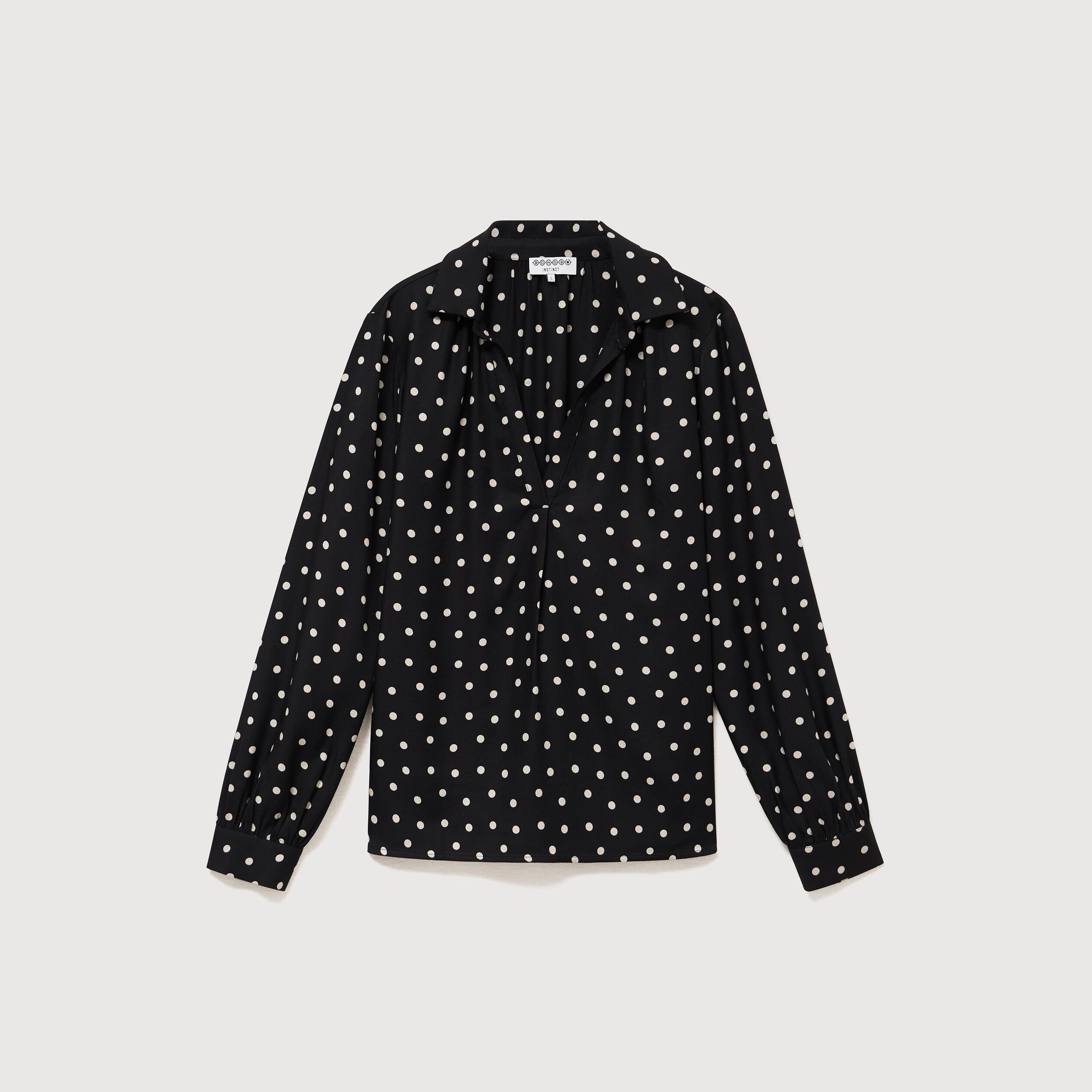 Blouse ample manches longues noir femme