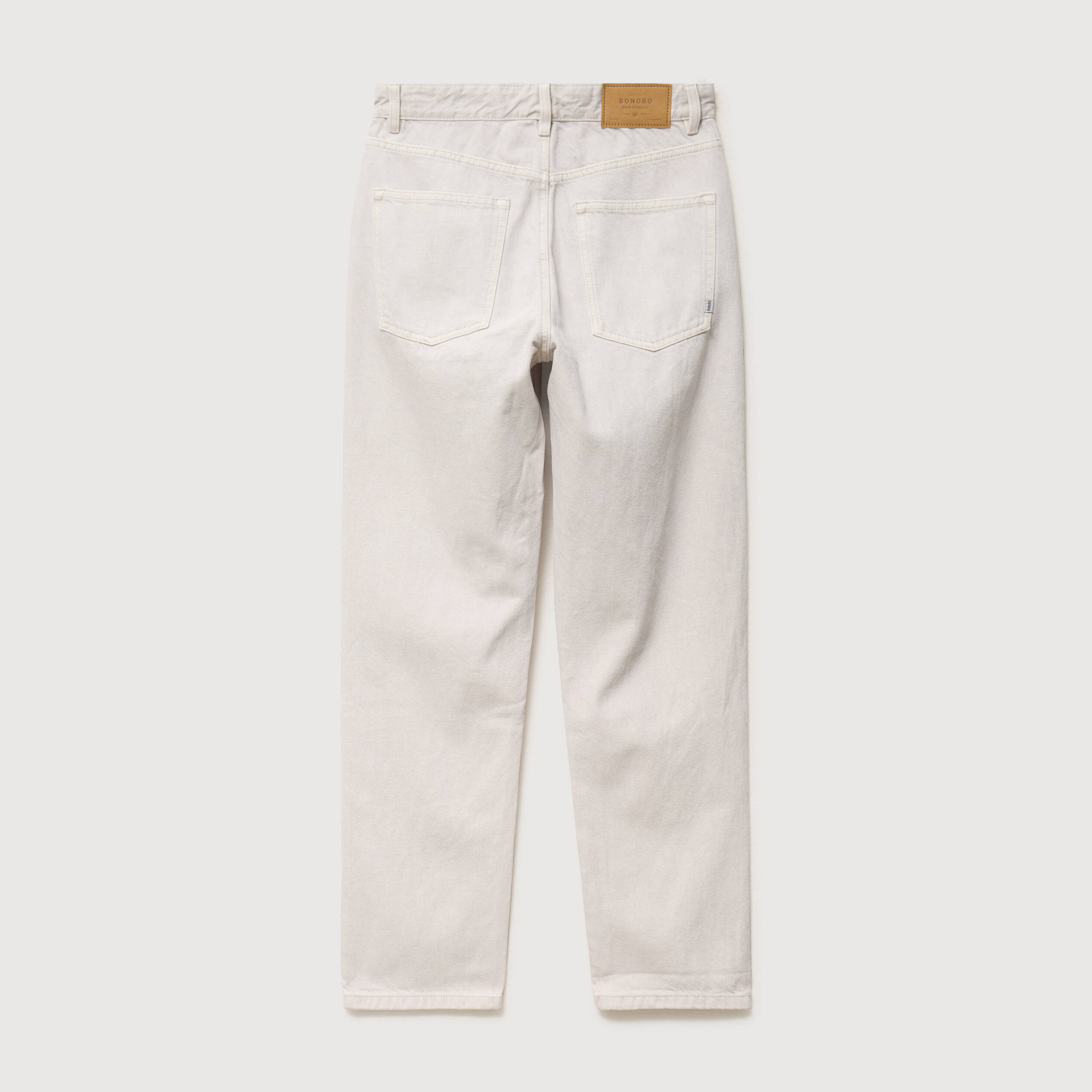 Jeans large longueur 32 en coton beige homme