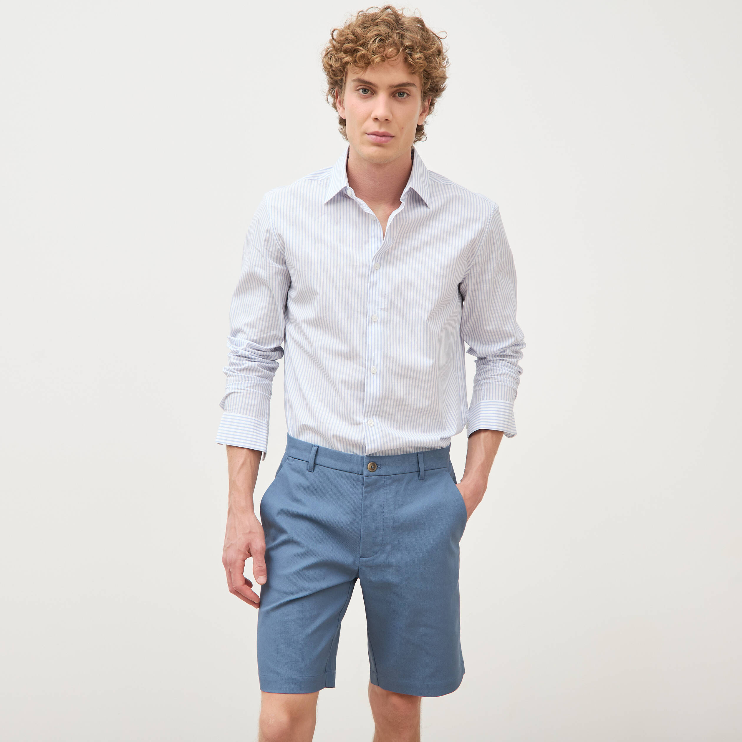 Bermuda bleu gris homme