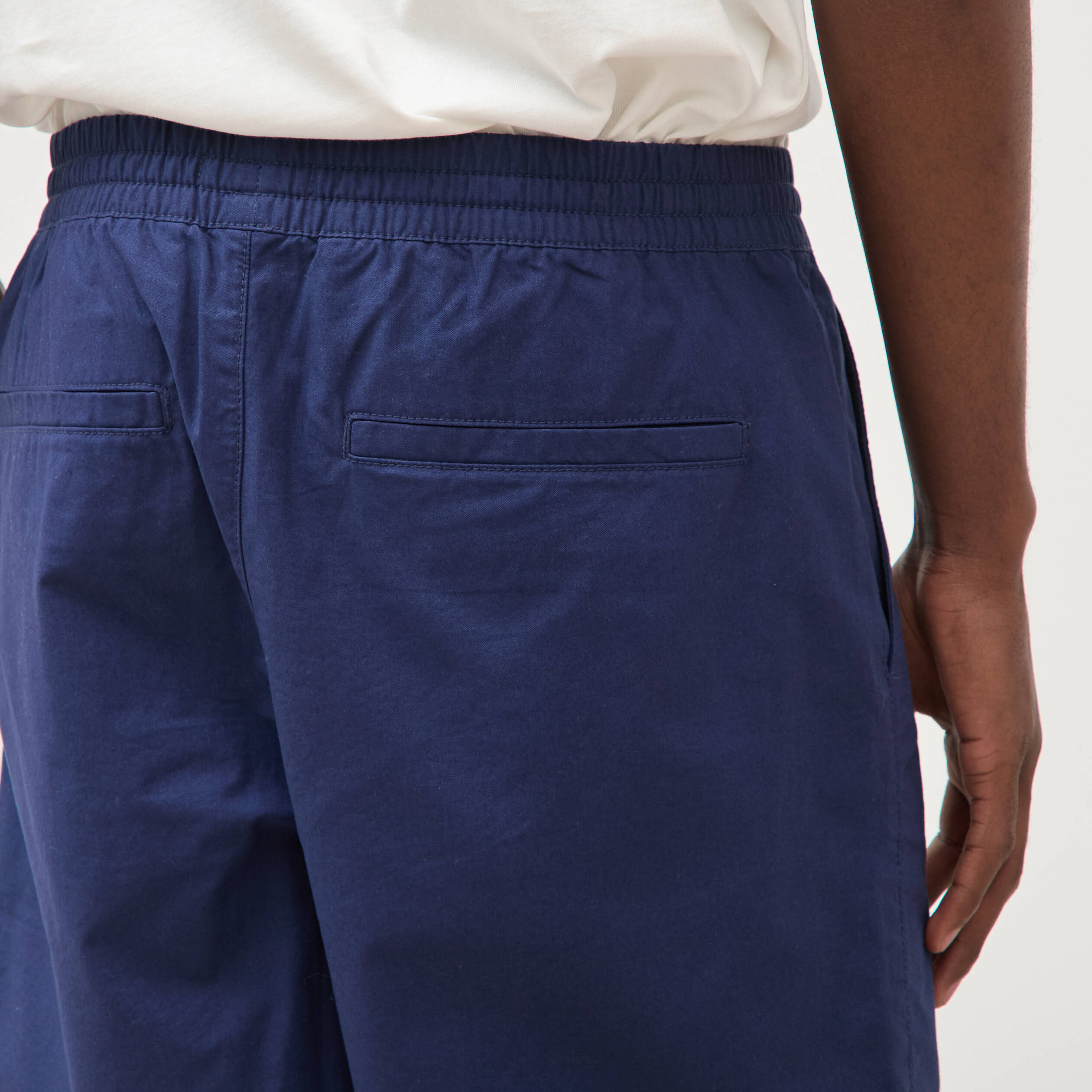 Bermuda en coton bleu fonc&eacute; homme