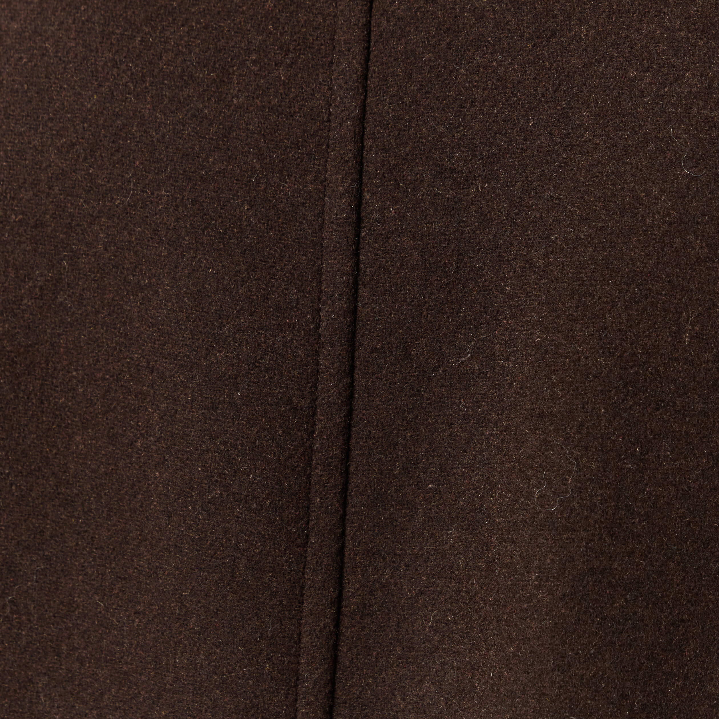 Manteau droit long col montant marron fonc&eacute; femme