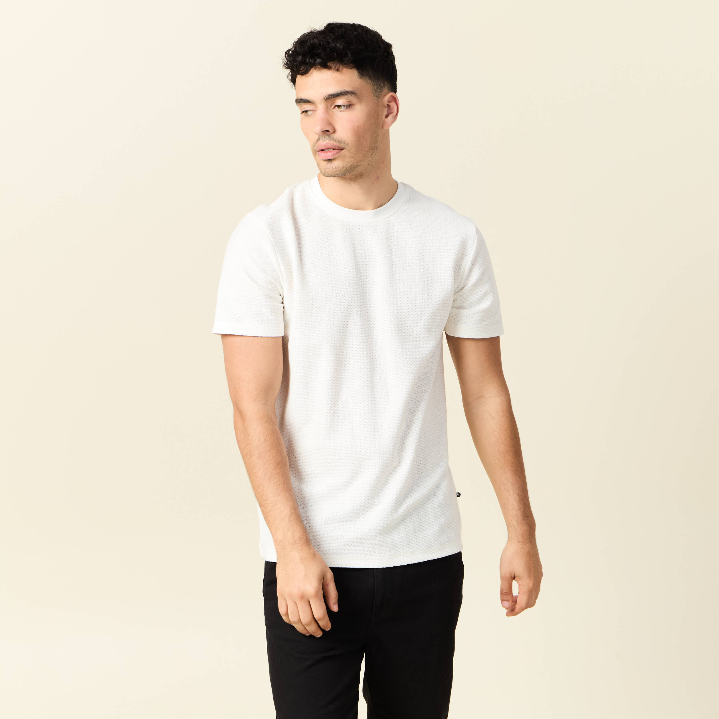 t shirt manches courtes ecru homme T-shirt manches courtes ecru homme