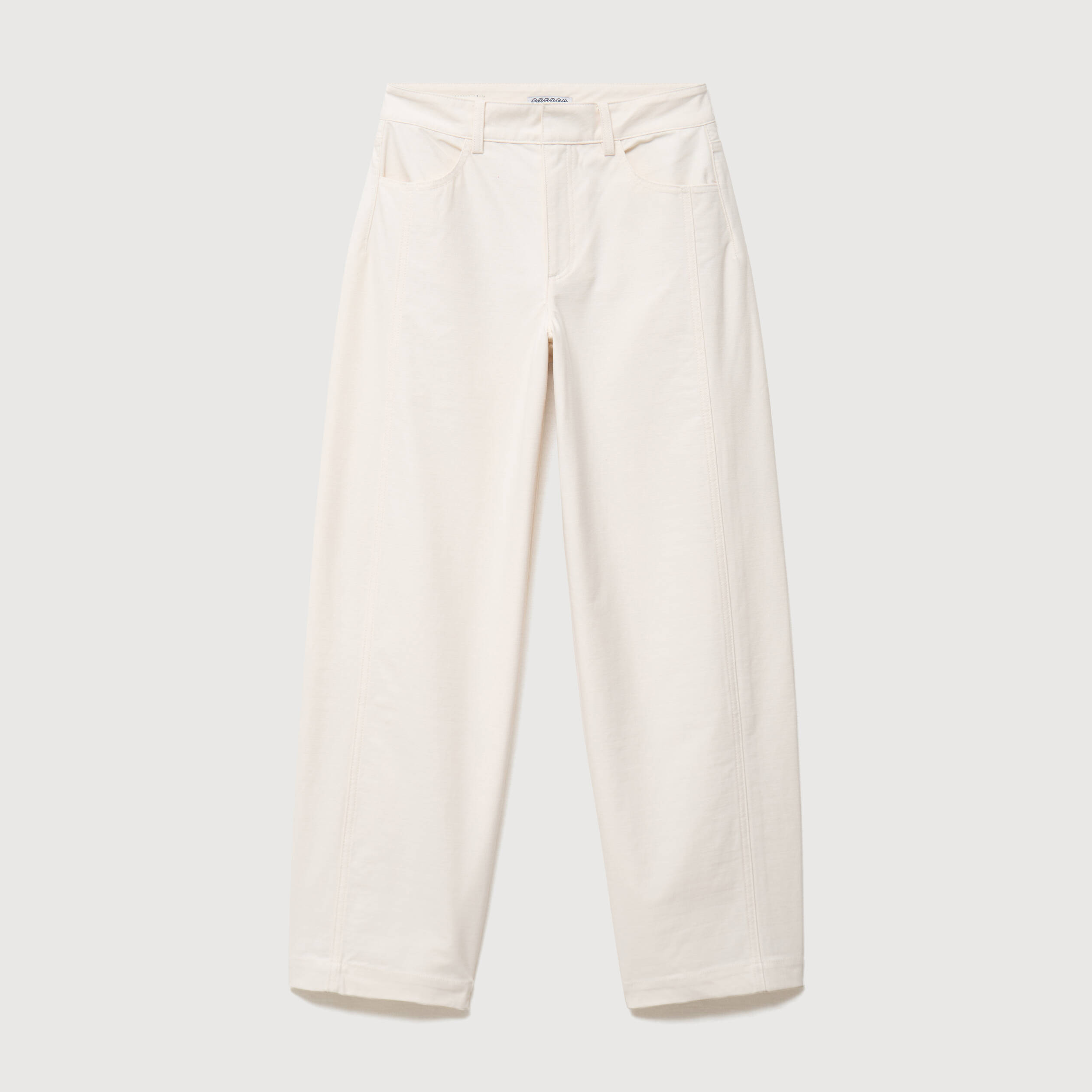 Pantalon coupe regular ecru femme