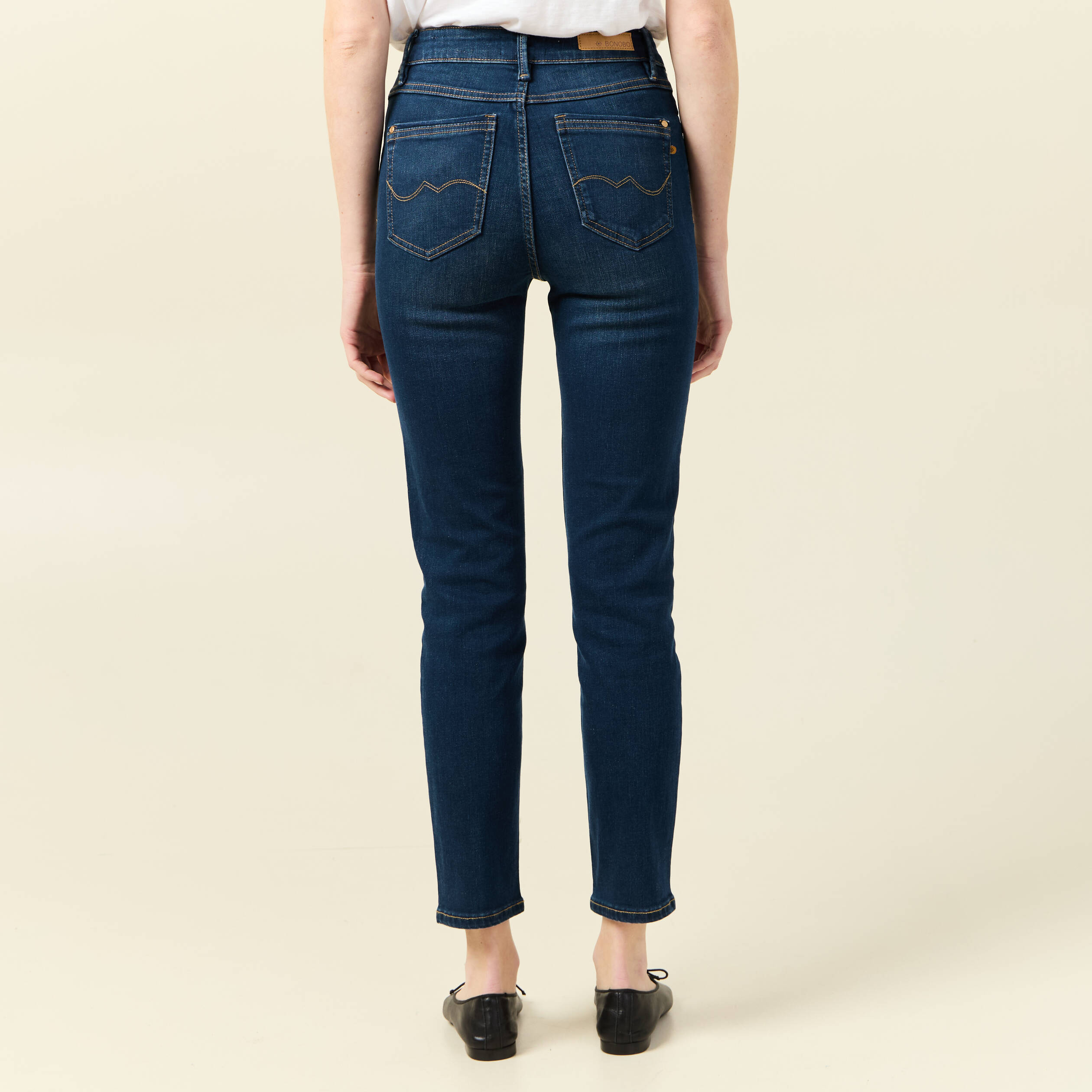 jeans slim taille haute 78eme denim brut femme Jeans slim taille haute 7/8ème denim brut femme