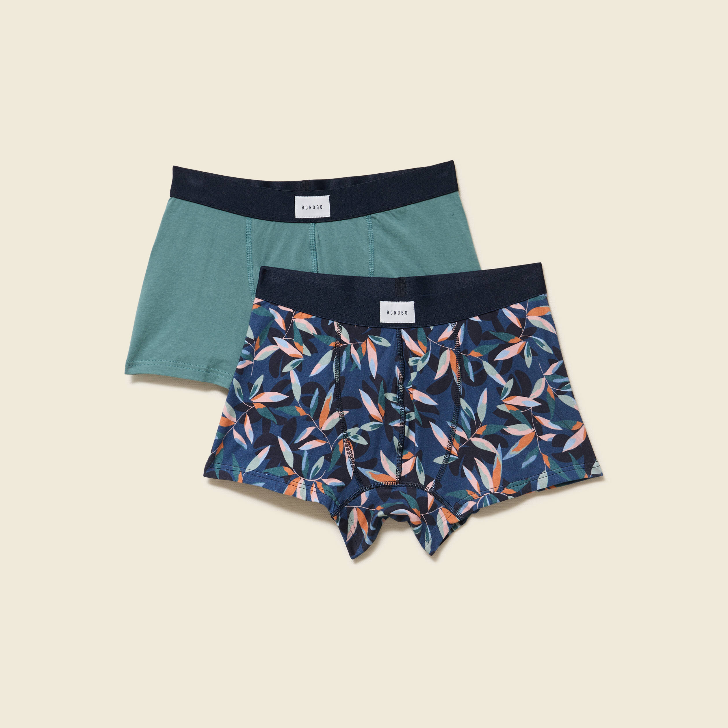 Pack de 2 boxers vert foncé homme