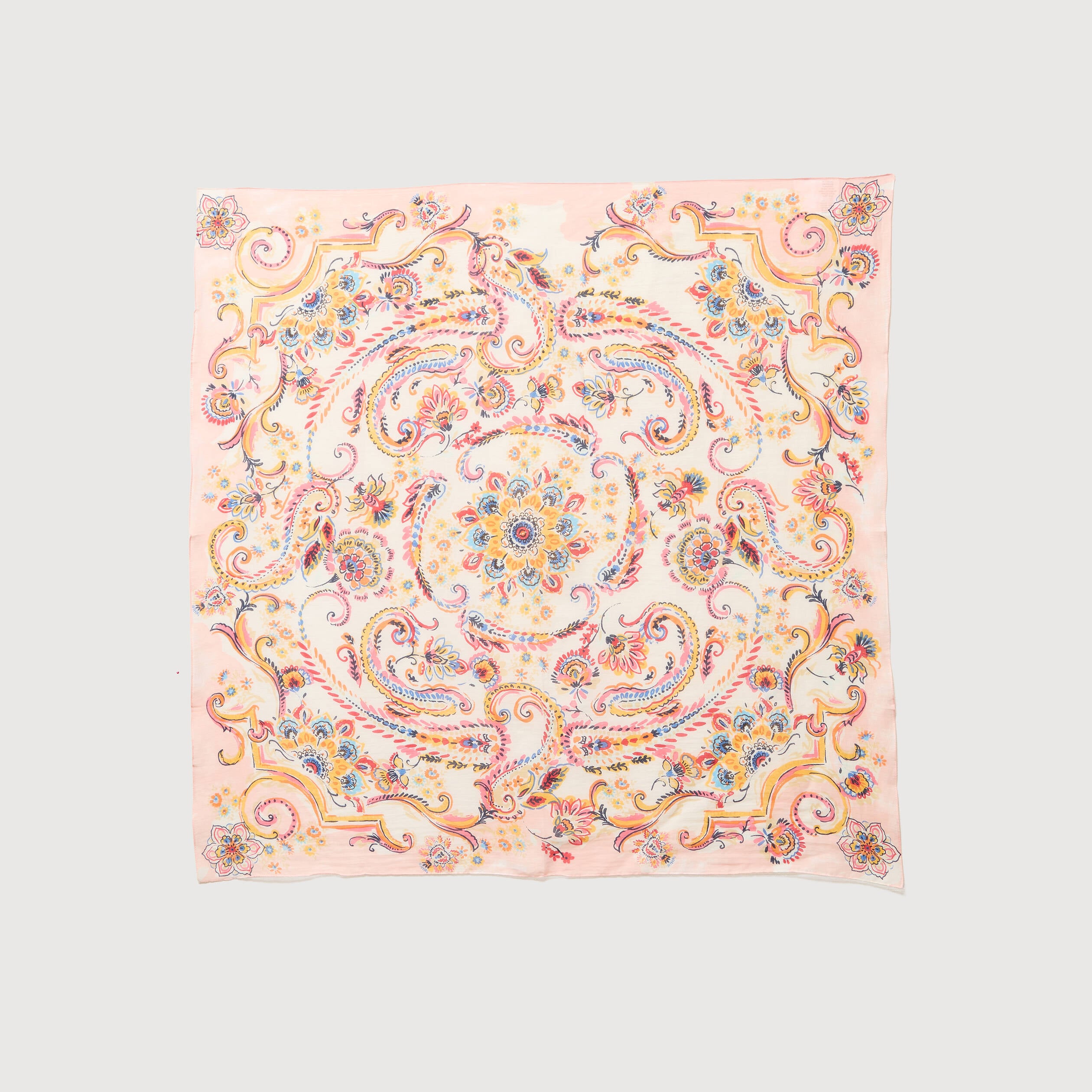 Foulard en coton dentelle satin&eacute;e orange femme
