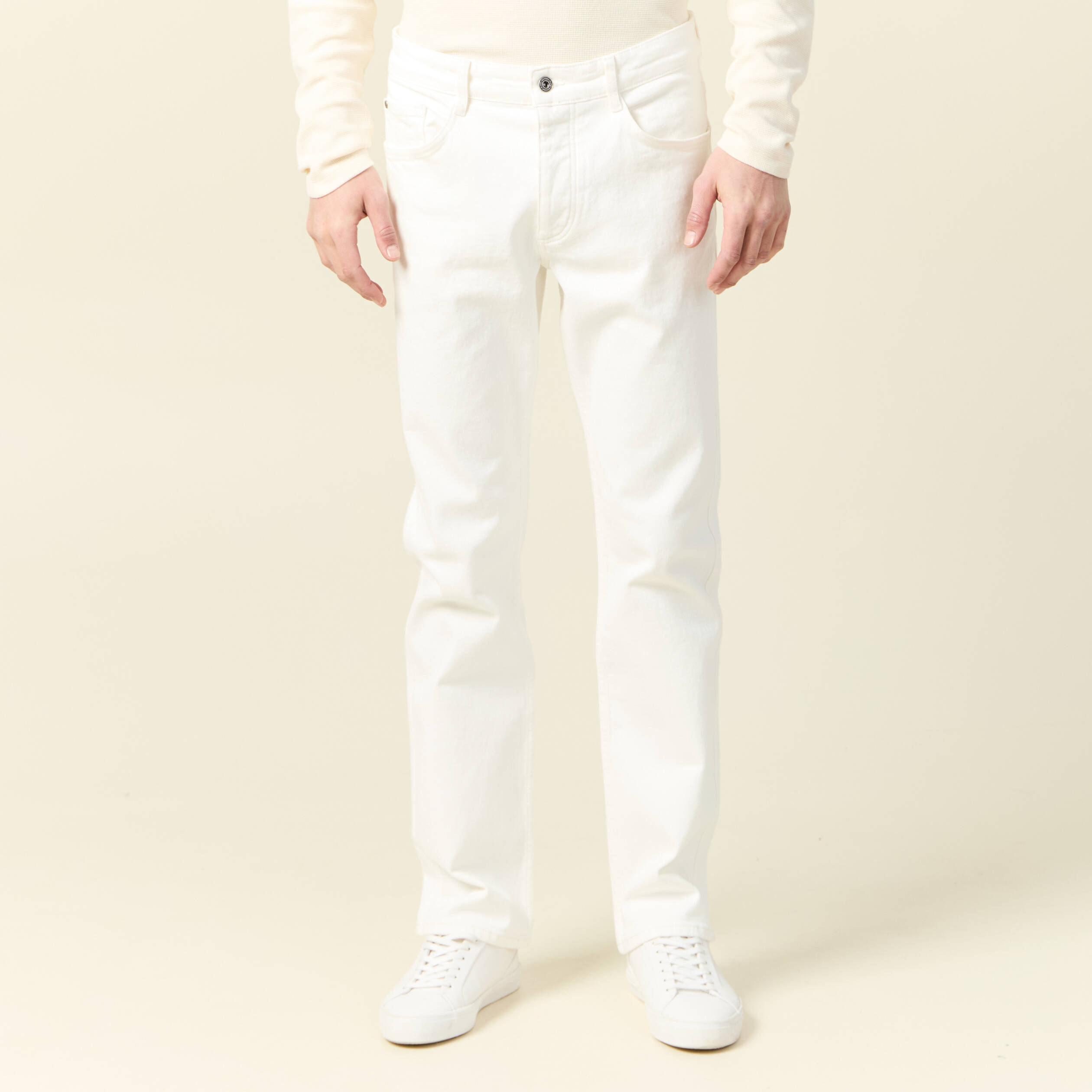 jeans regular 5 poches denim blanc homme Jeans regular 5 poches denim blanc homme