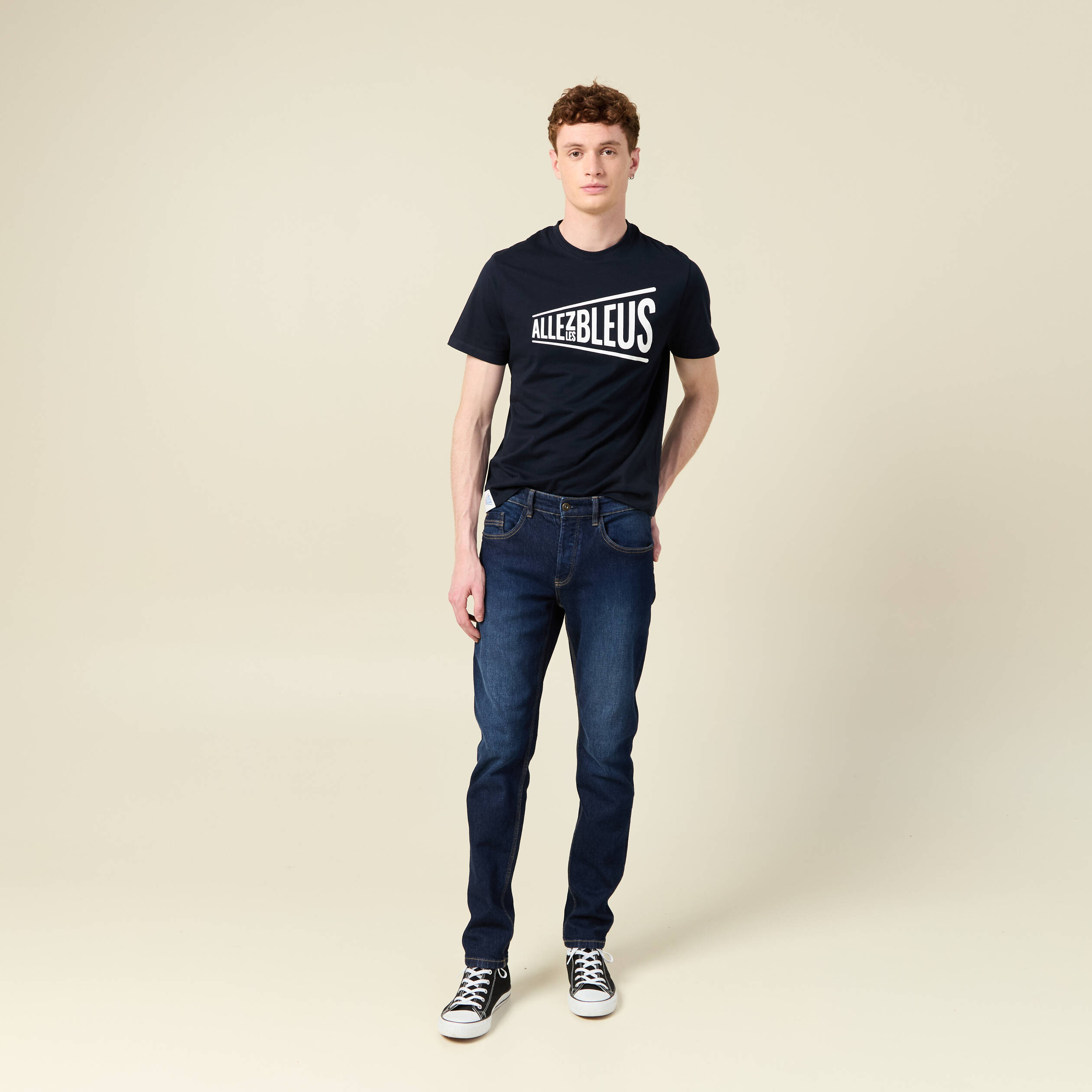 T-shirt manches courtes bleu marine homme