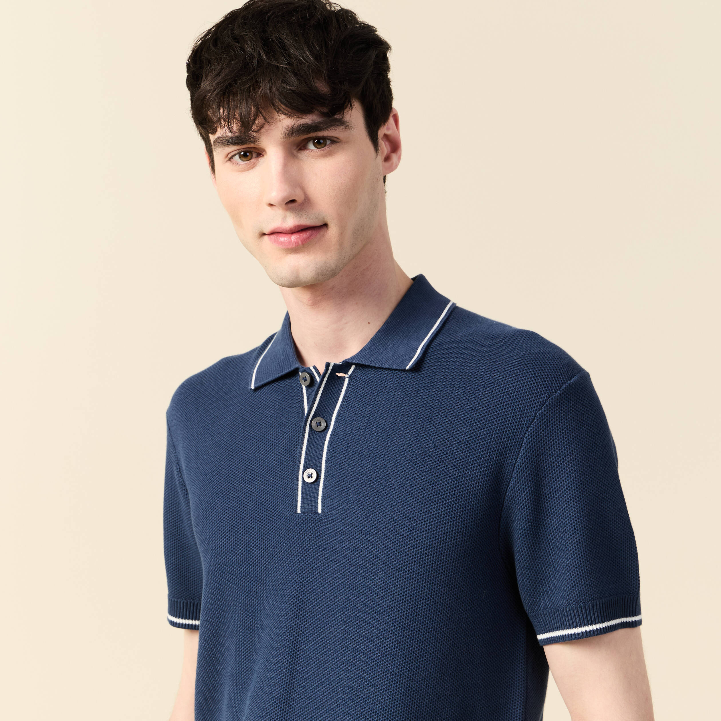 polo manches courtes bleu fonce homme Polo manches courtes bleu foncé homme