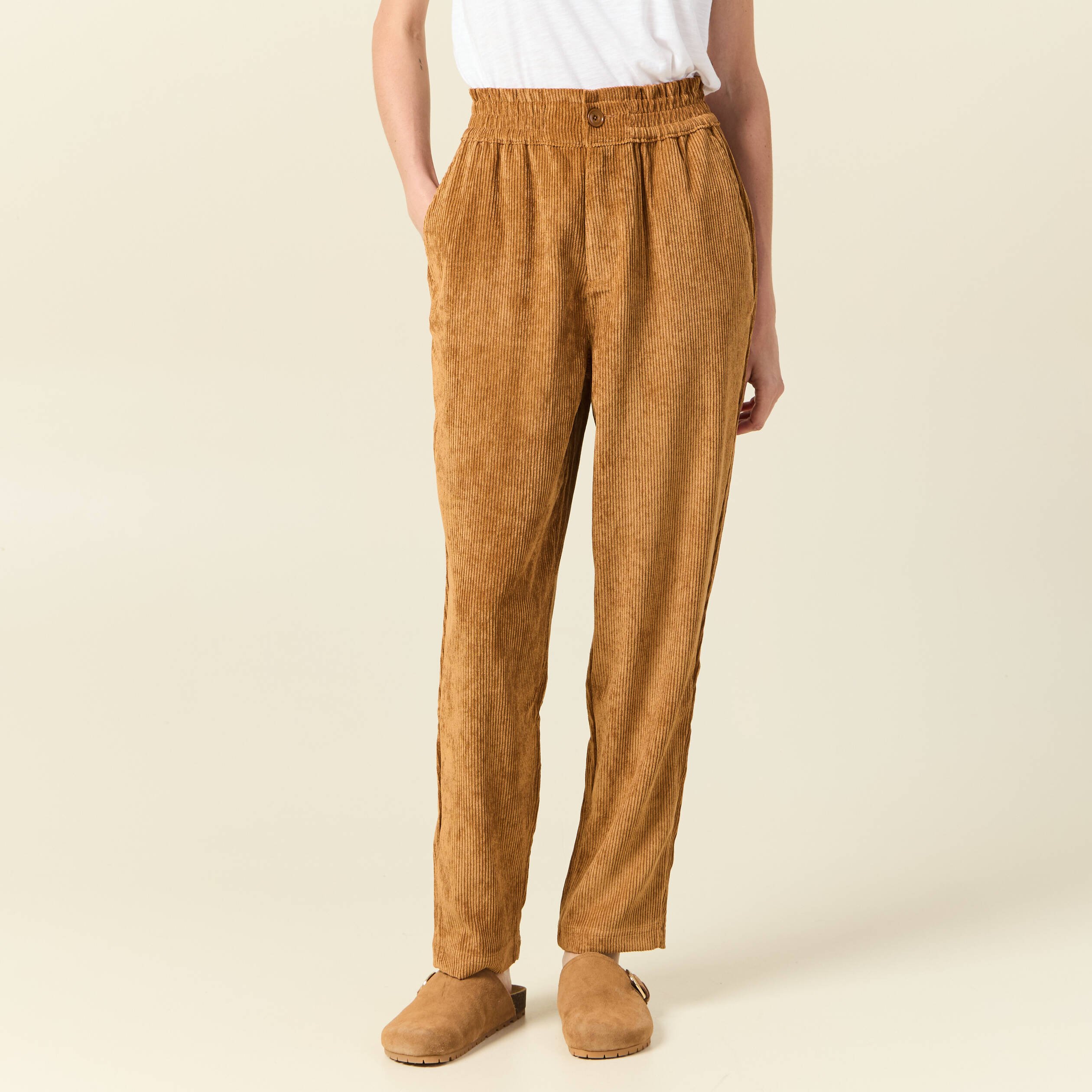 tregging velours 78eme beige femme Tregging velours 7/8ème beige femme