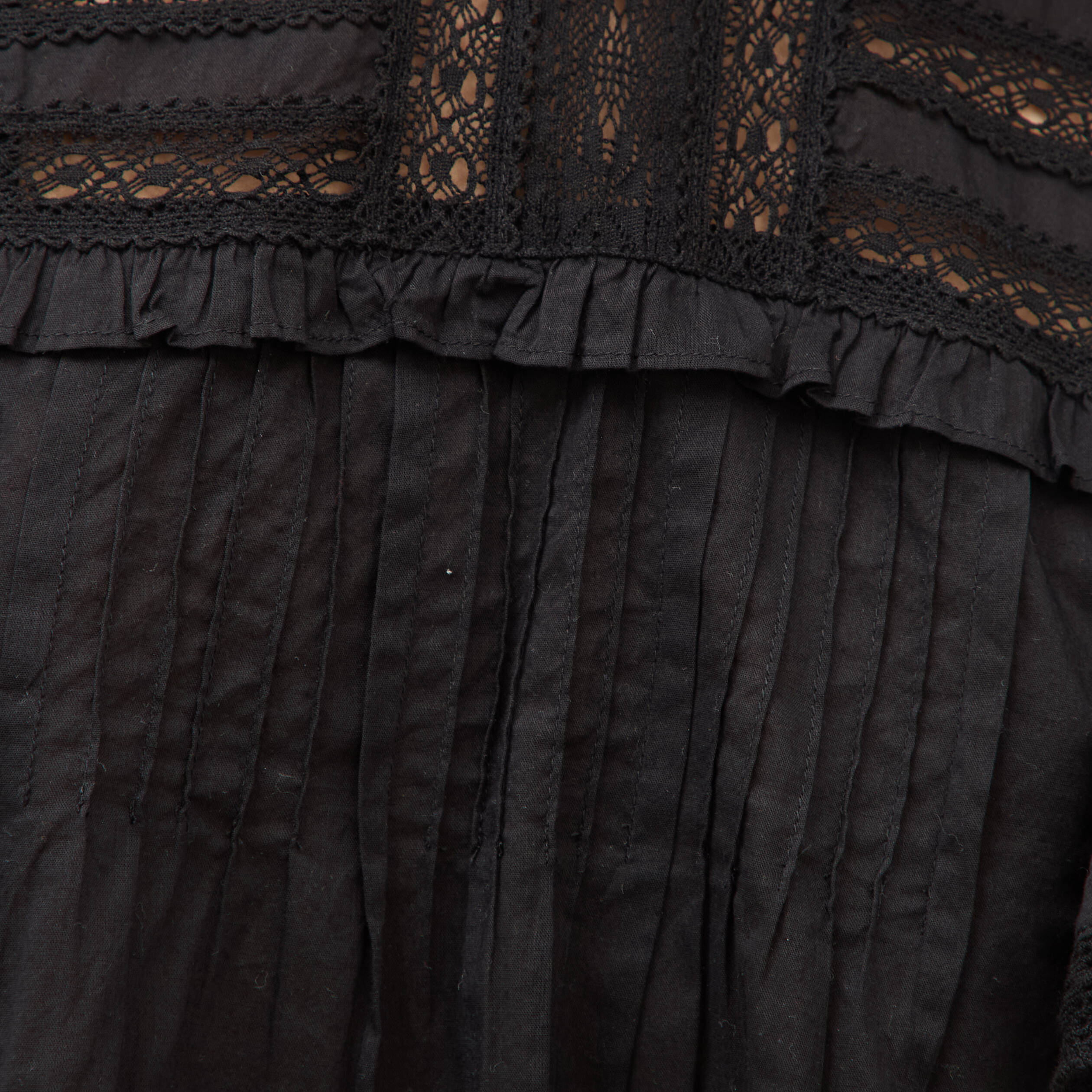 Blouse ample col montant manches courtes noir femme