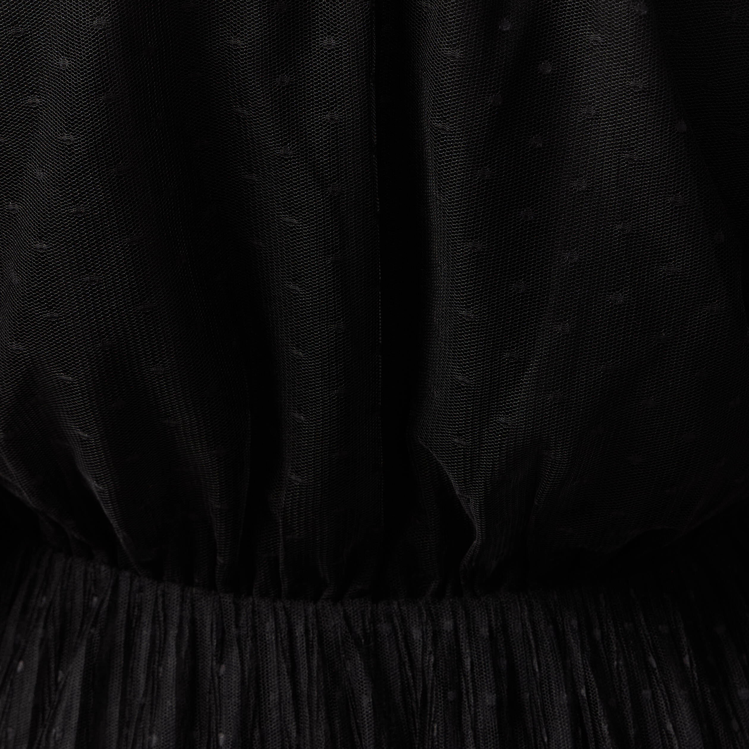 Robe manches longues en voile doubl&eacute;e noir femme