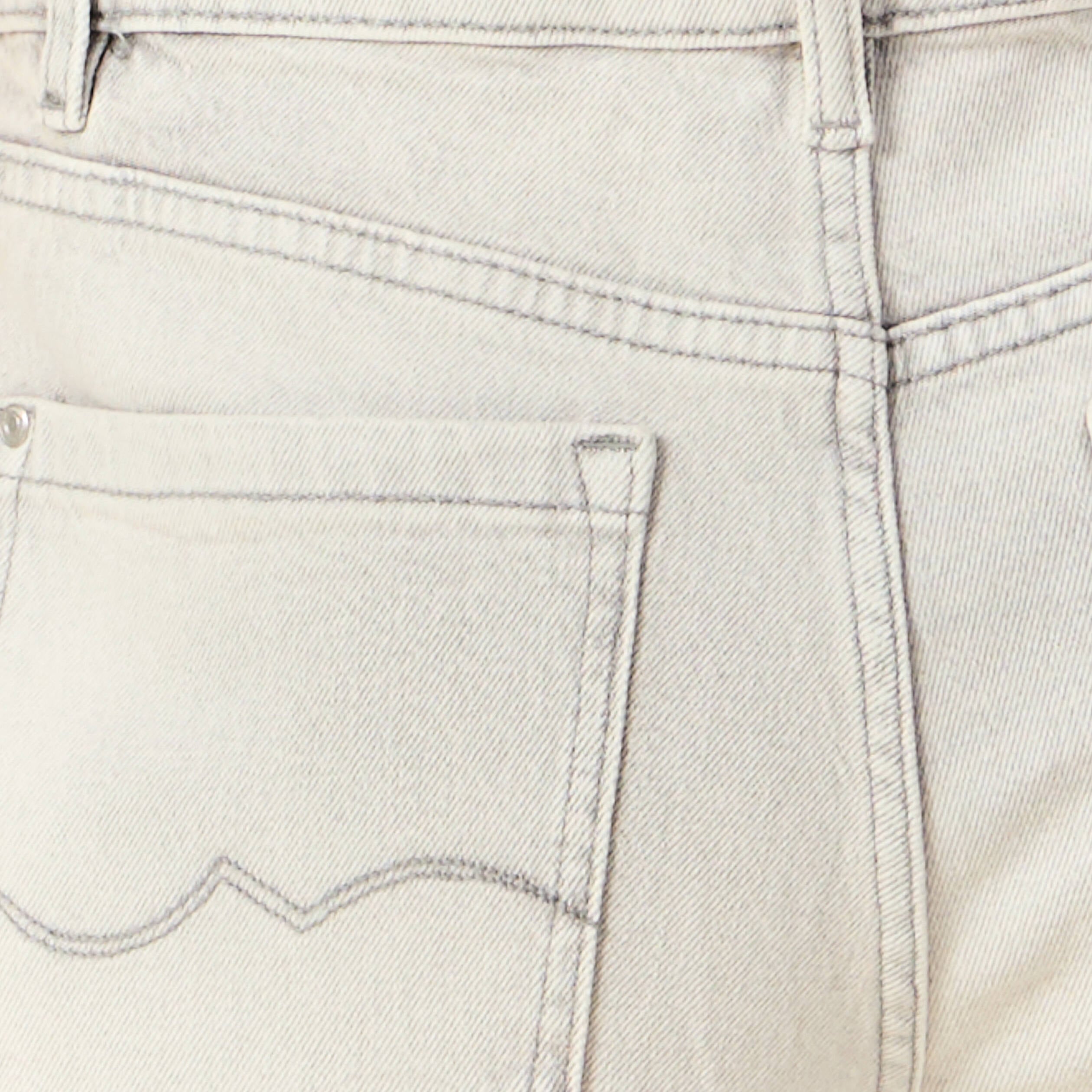 Jeans large taille haute denim gris clair femme