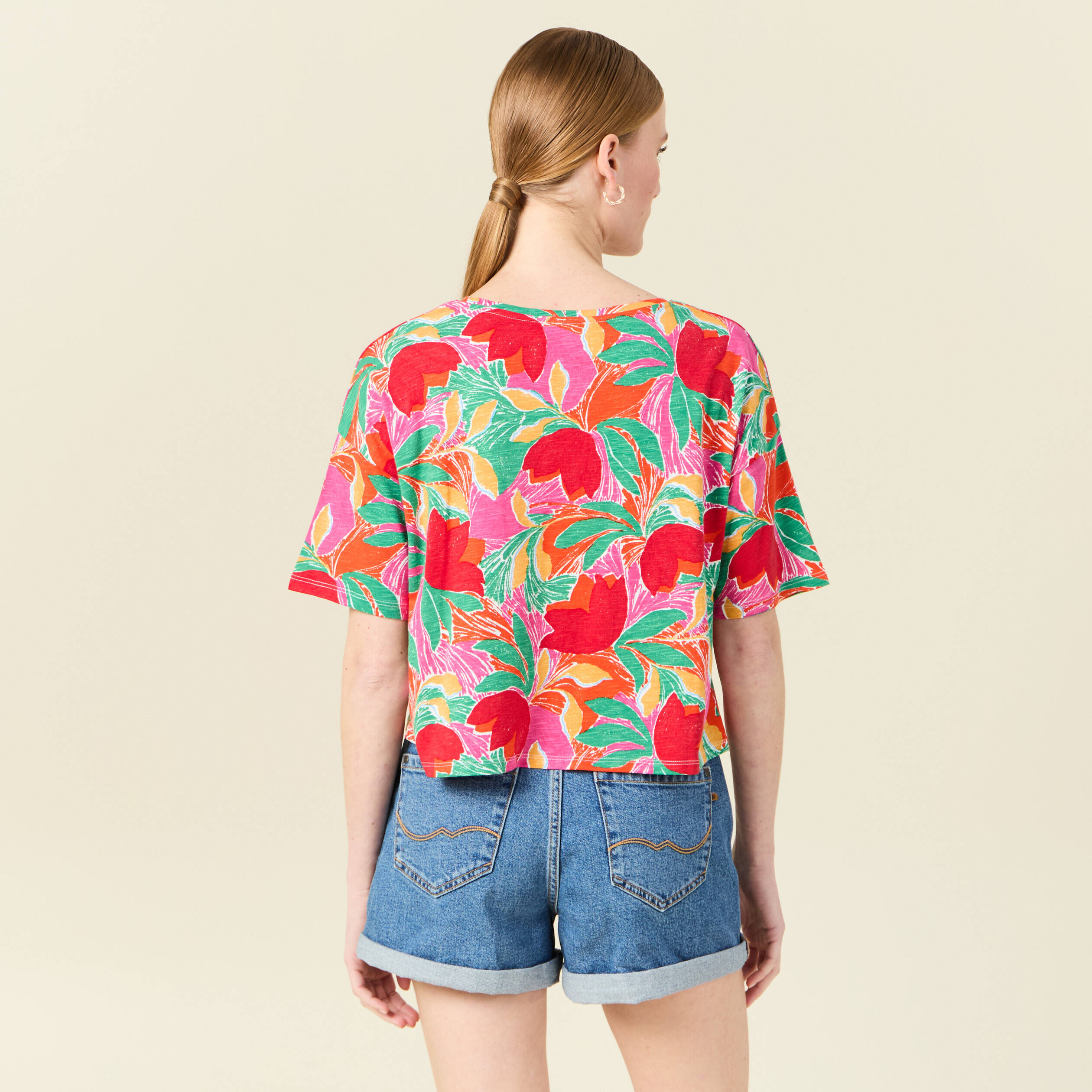 t shirt manches courtes multicolore femme T-shirt manches courtes multicolore femme
