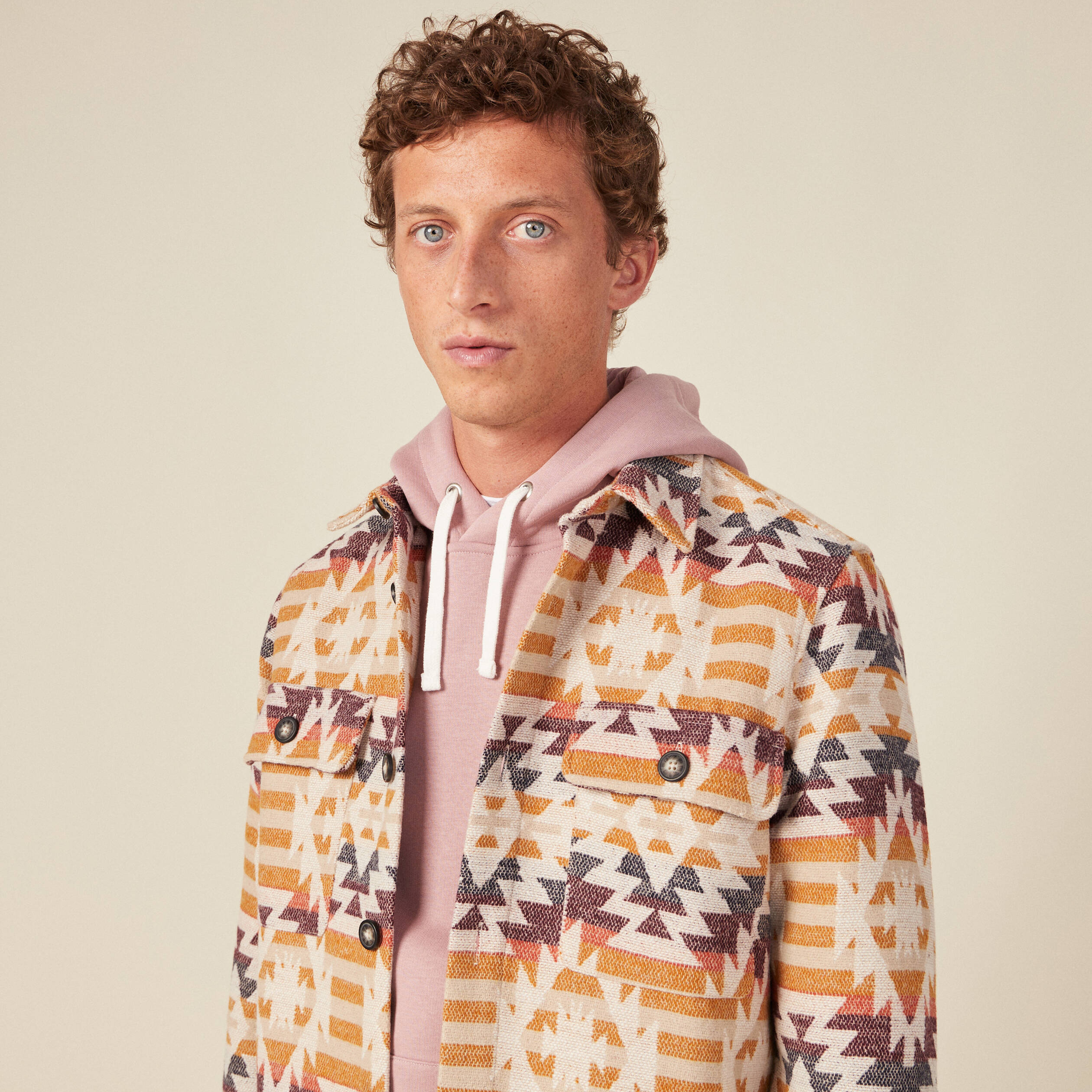 Surchemise éco-responsable beige homme