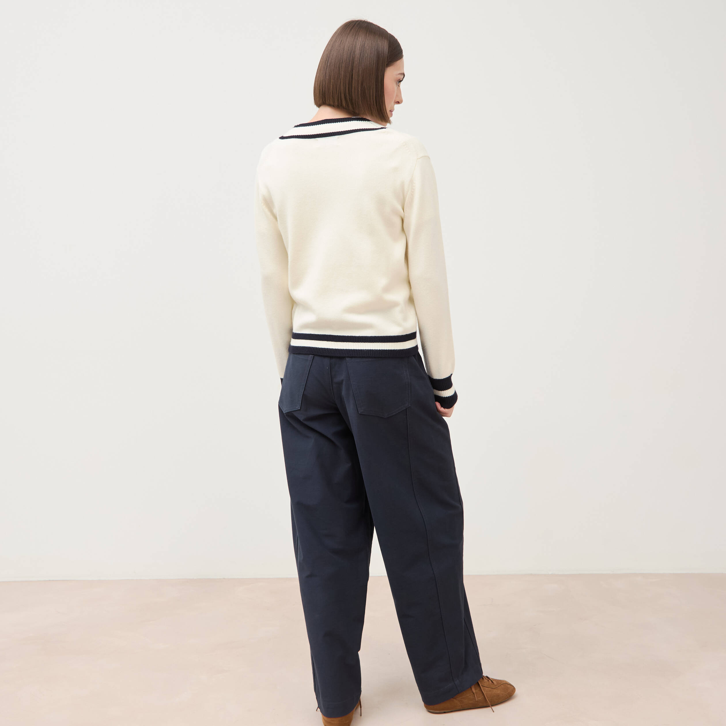 Pull manches longues ecru femme