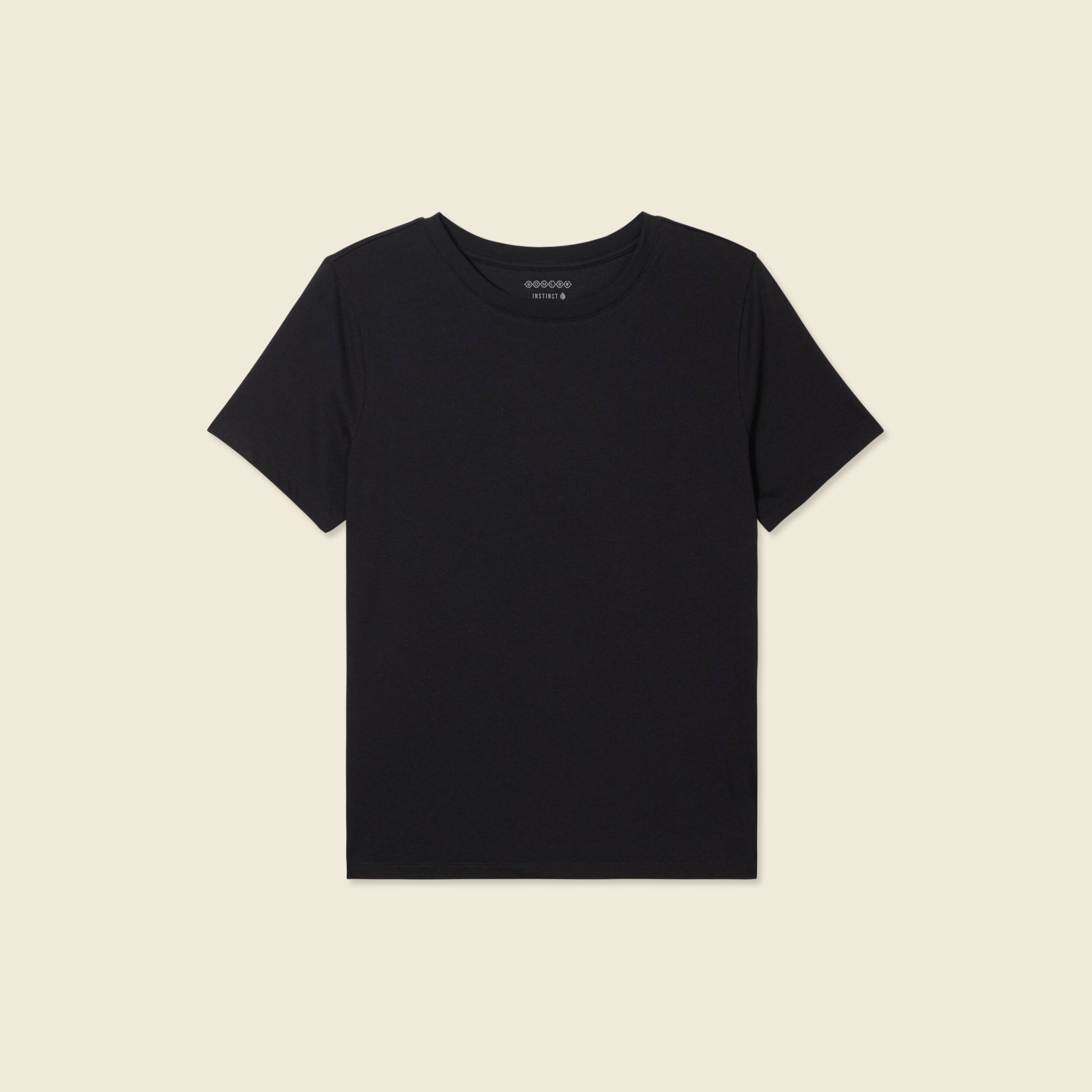 T-shirt cintr&eacute; col rond manches courtes noir femme