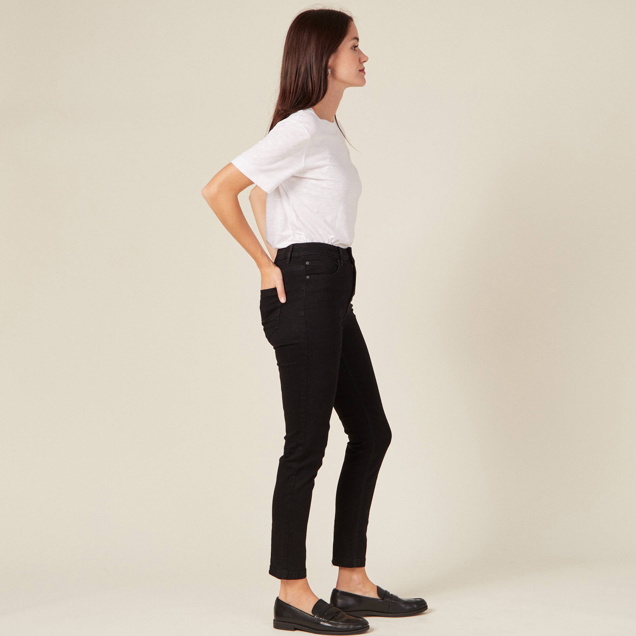 jeans slim eco responsable denim noir femme Jeans slim éco-responsable denim noir femme