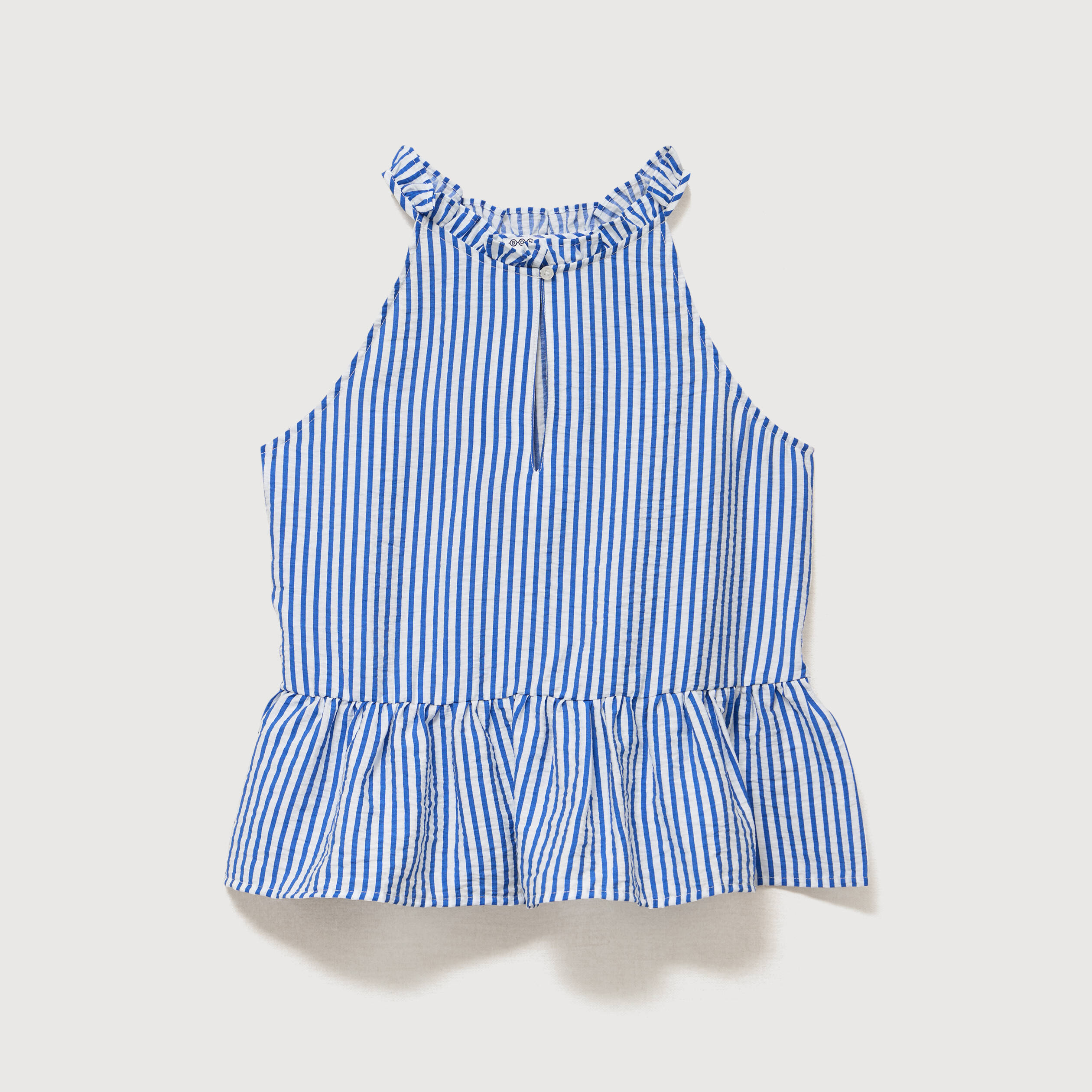 Top droit manches courtes bleu electrique femme