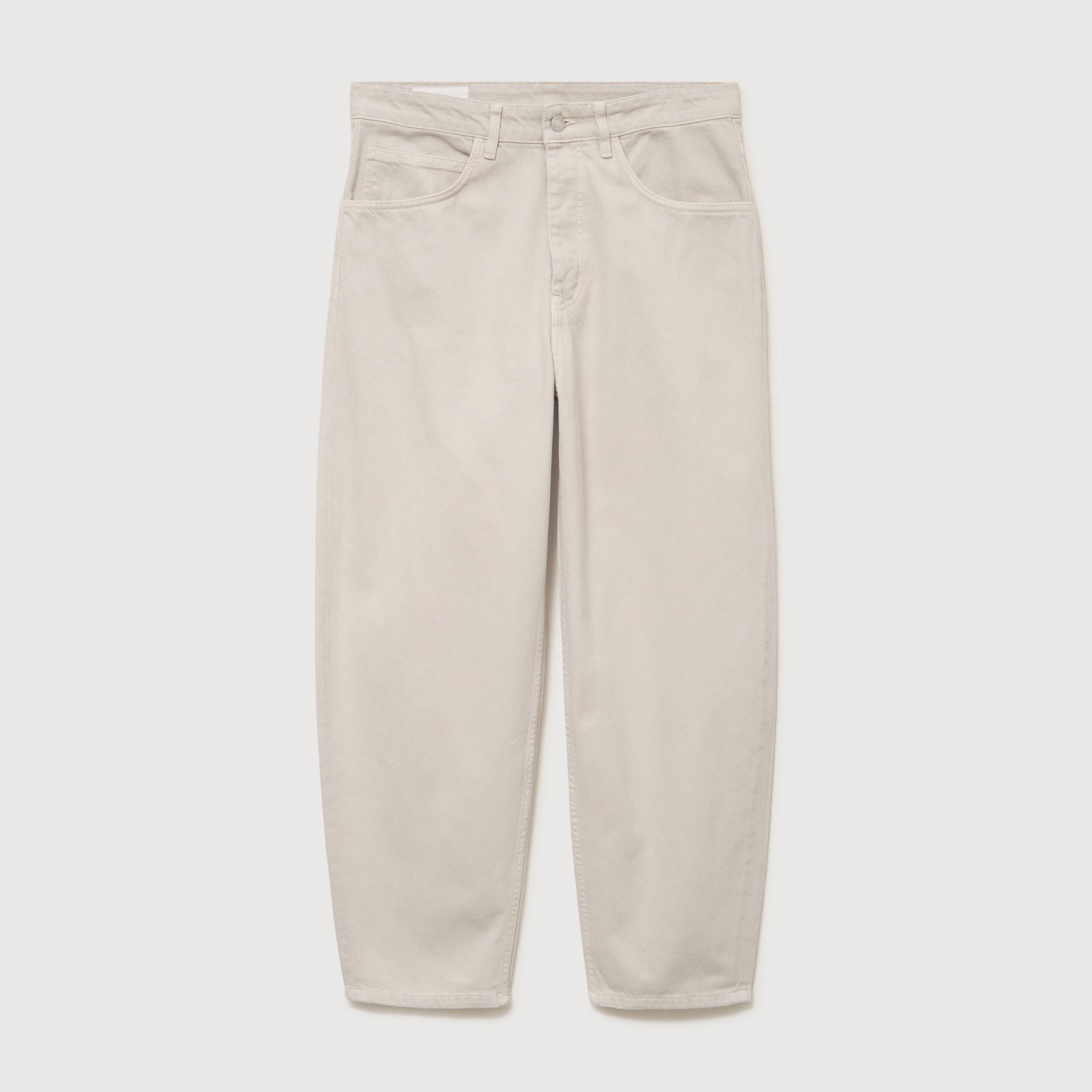 Jeans large longueur 32 en coton denim beige homme