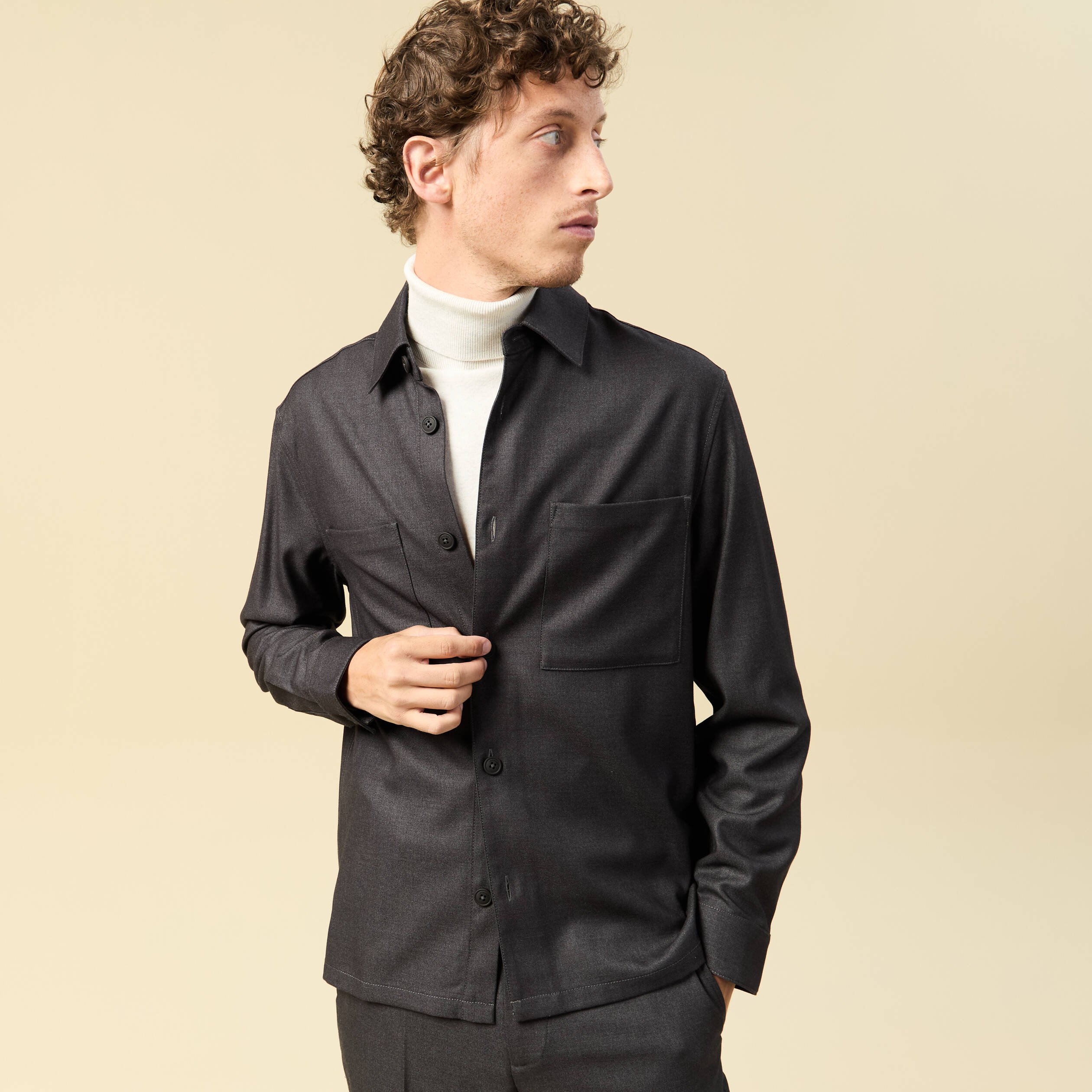 LCW Vision Chemise Pour Hommes Coupe Svelte Dobby Manches Longues Beige O 4334000