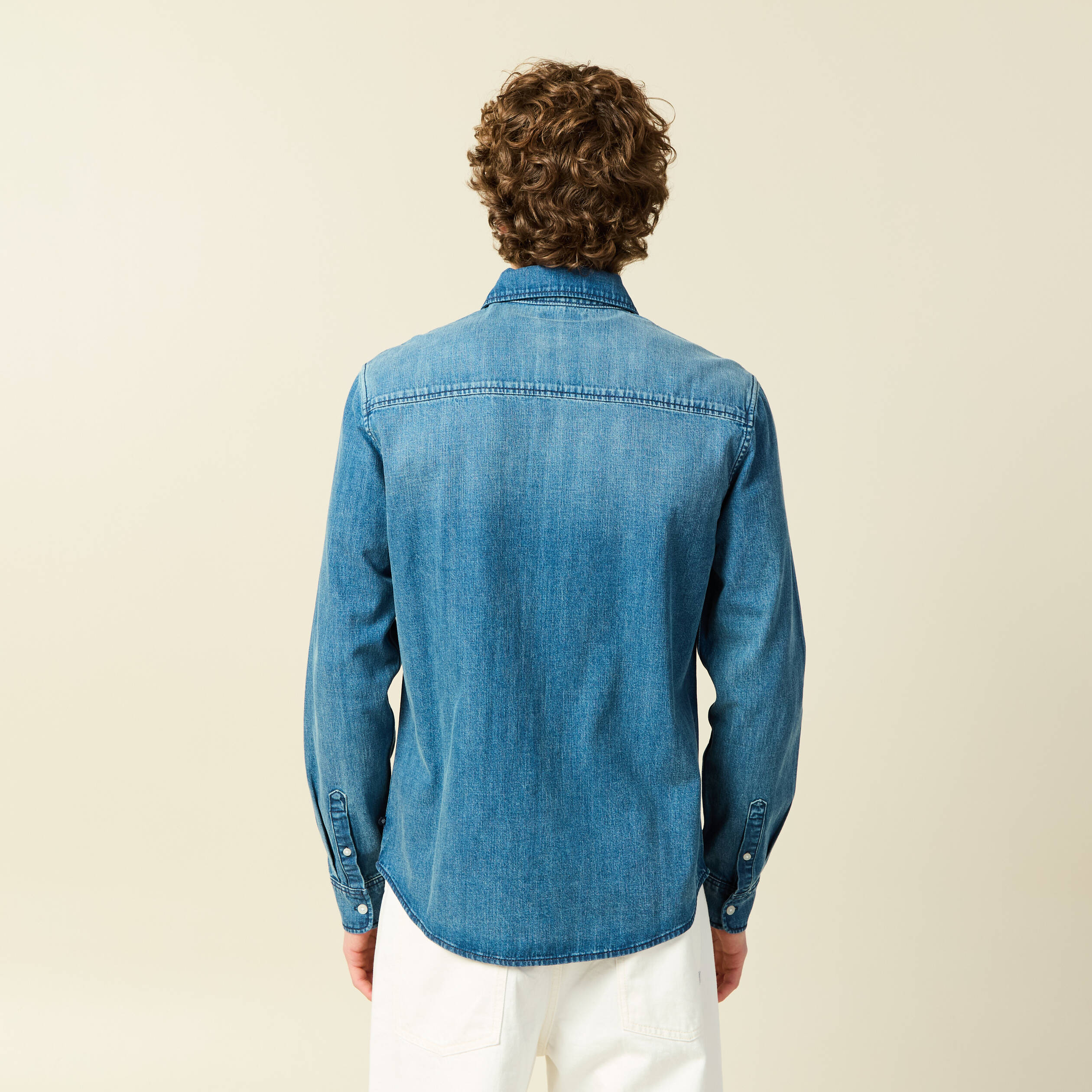 Chemise en jeans manches longues denim stone homme