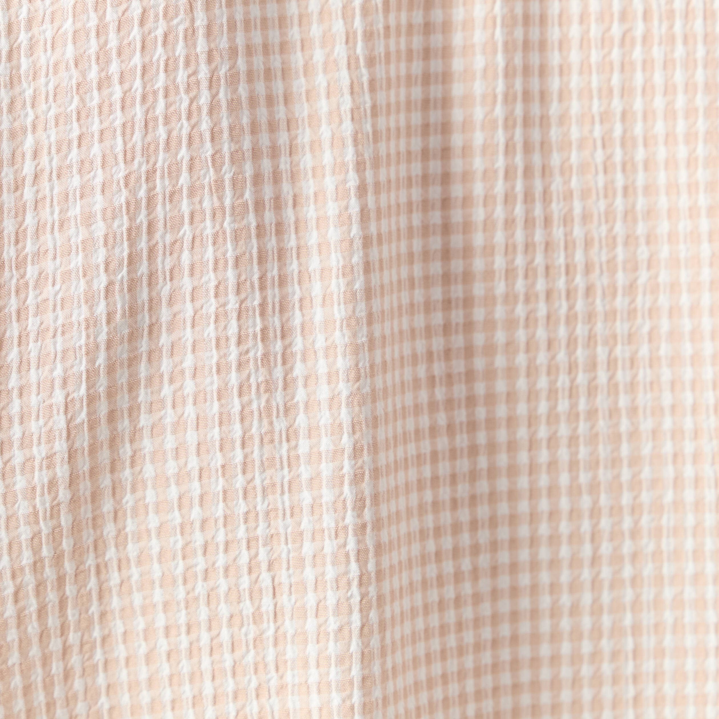 Blouse manches courtes nouée marron clair femme