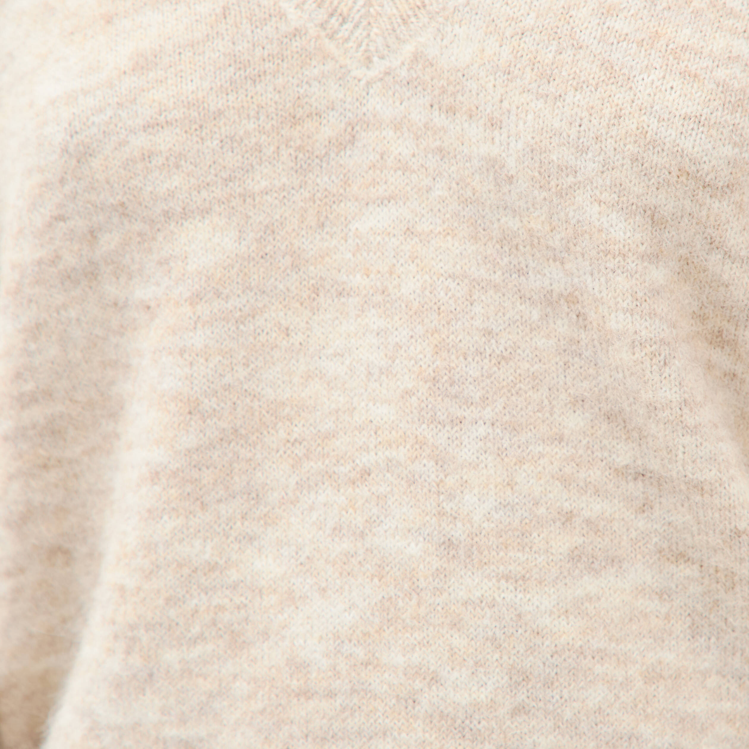 Pull col v manches longues creme femme