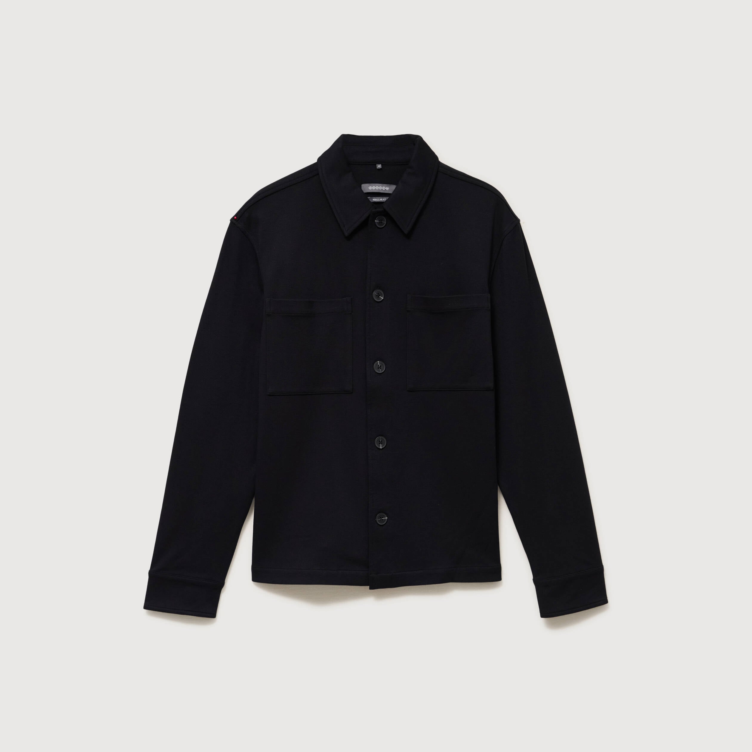 Surchemise manches longues col am&eacute;ricain noir homme