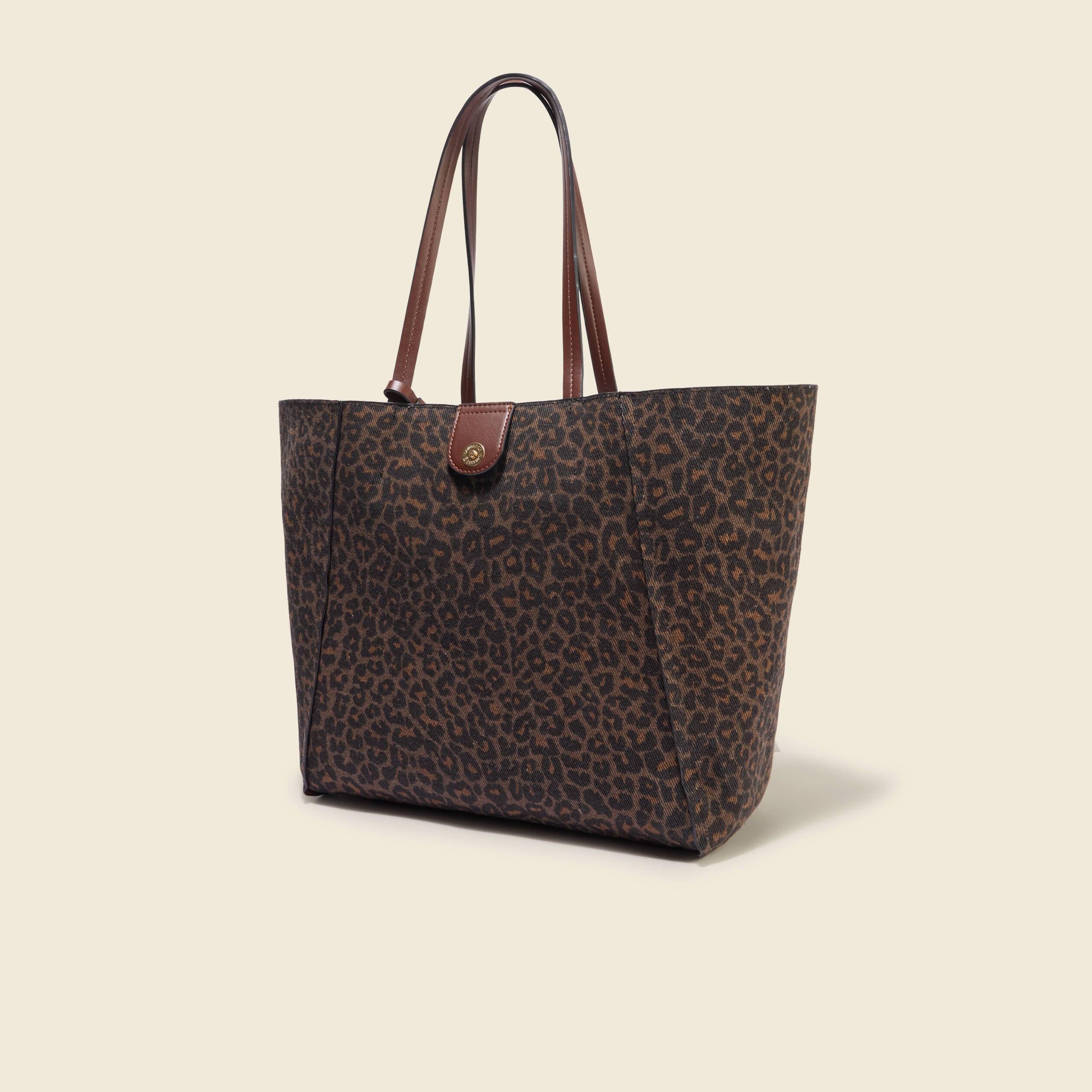 Cabas bandouli&egrave;re avec doublure marron fonc&eacute; femme