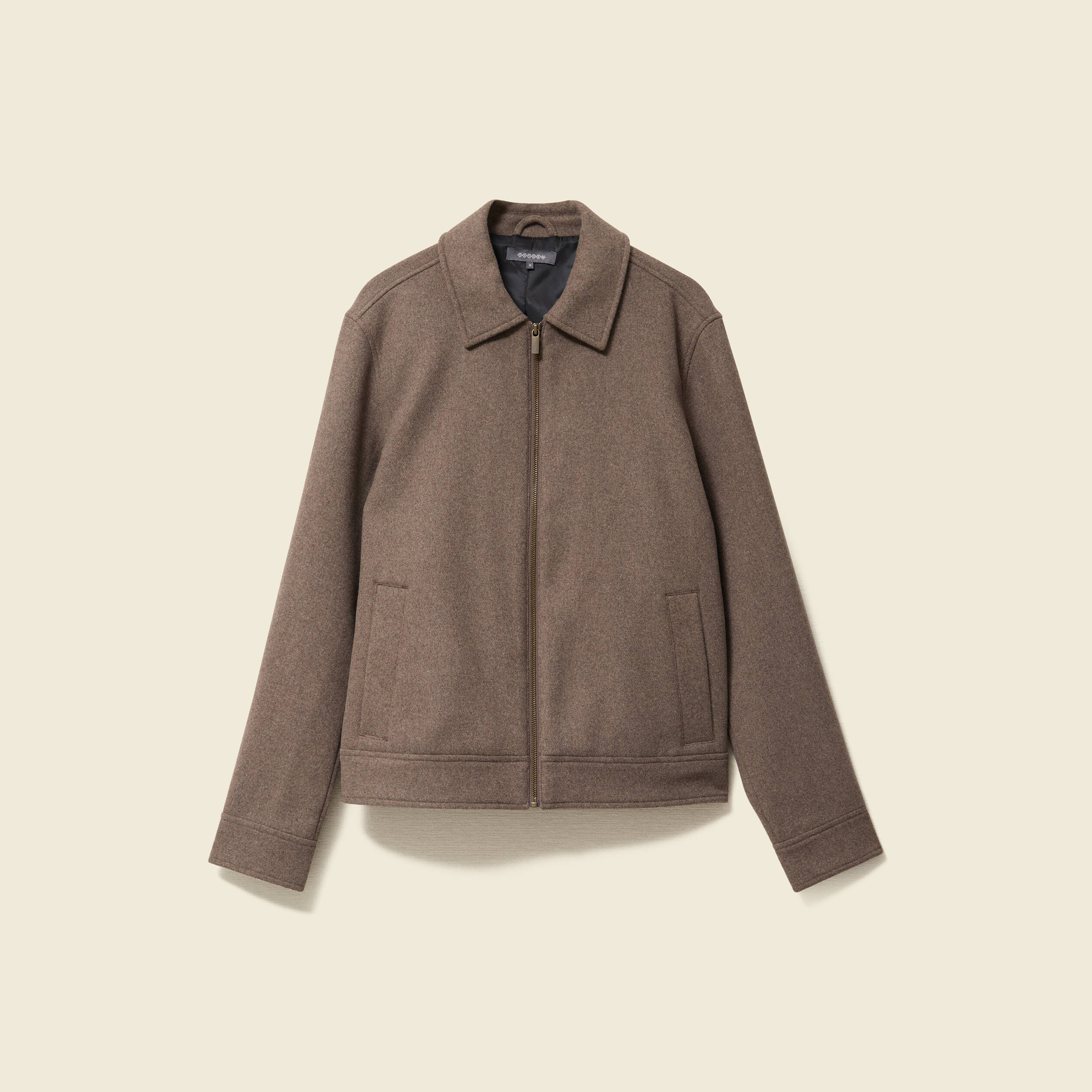 Veste oversize courte col classique taupe homme