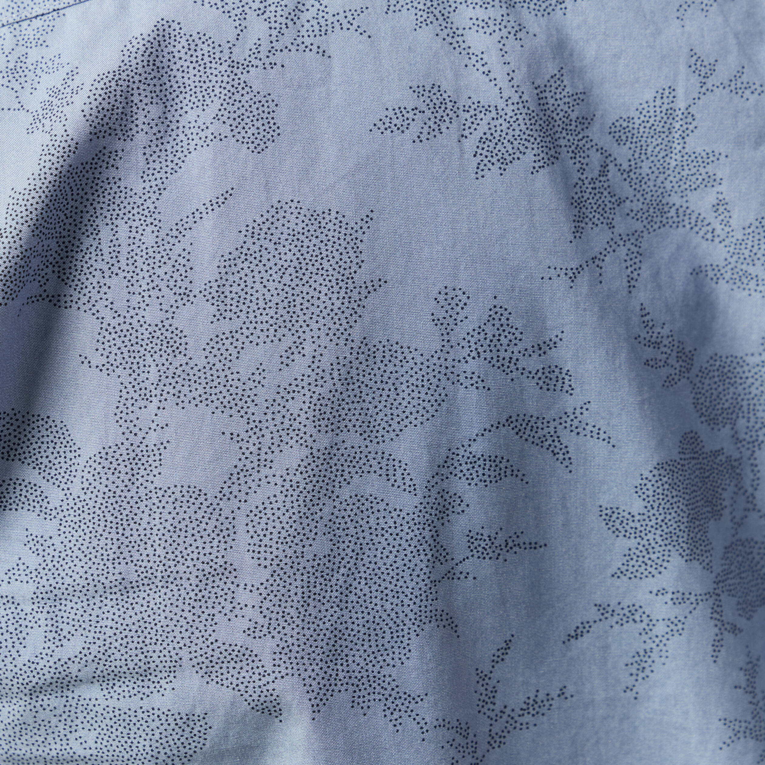 Chemise cintr&eacute;e en coton manches longues bleu homme