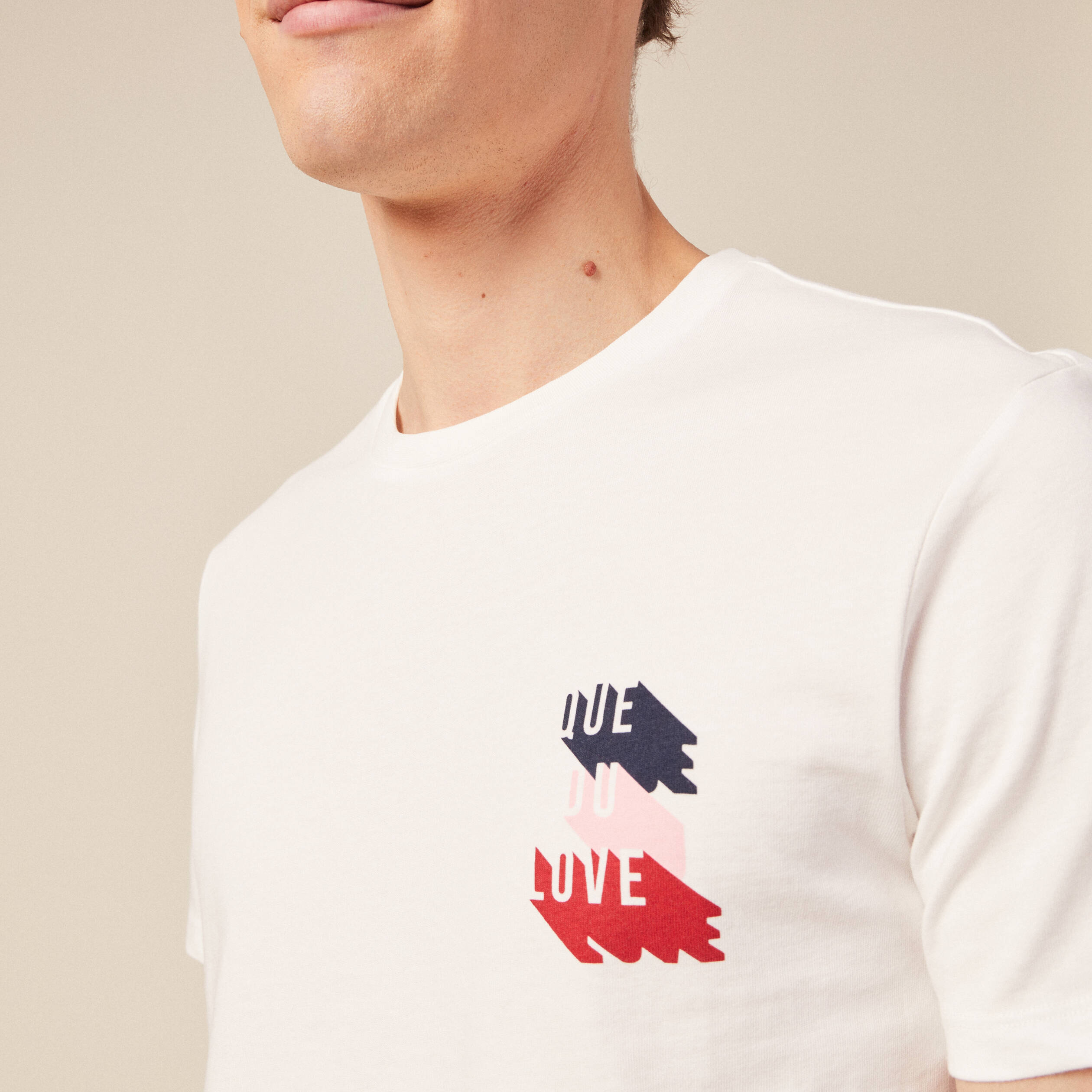 t shirt manches courtes ecru homme T-shirt manches courtes ecru homme