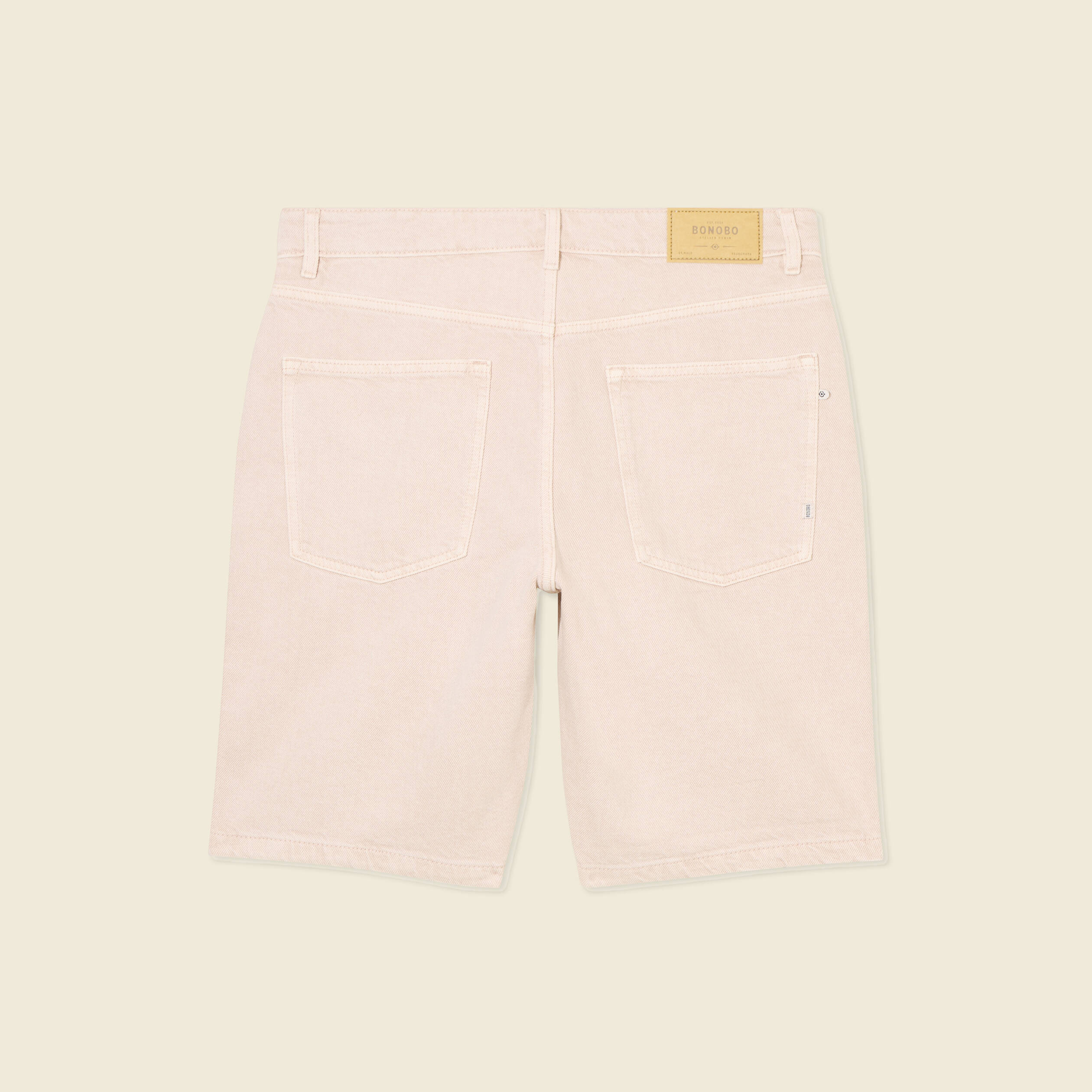 Bermuda droit en jean rose homme