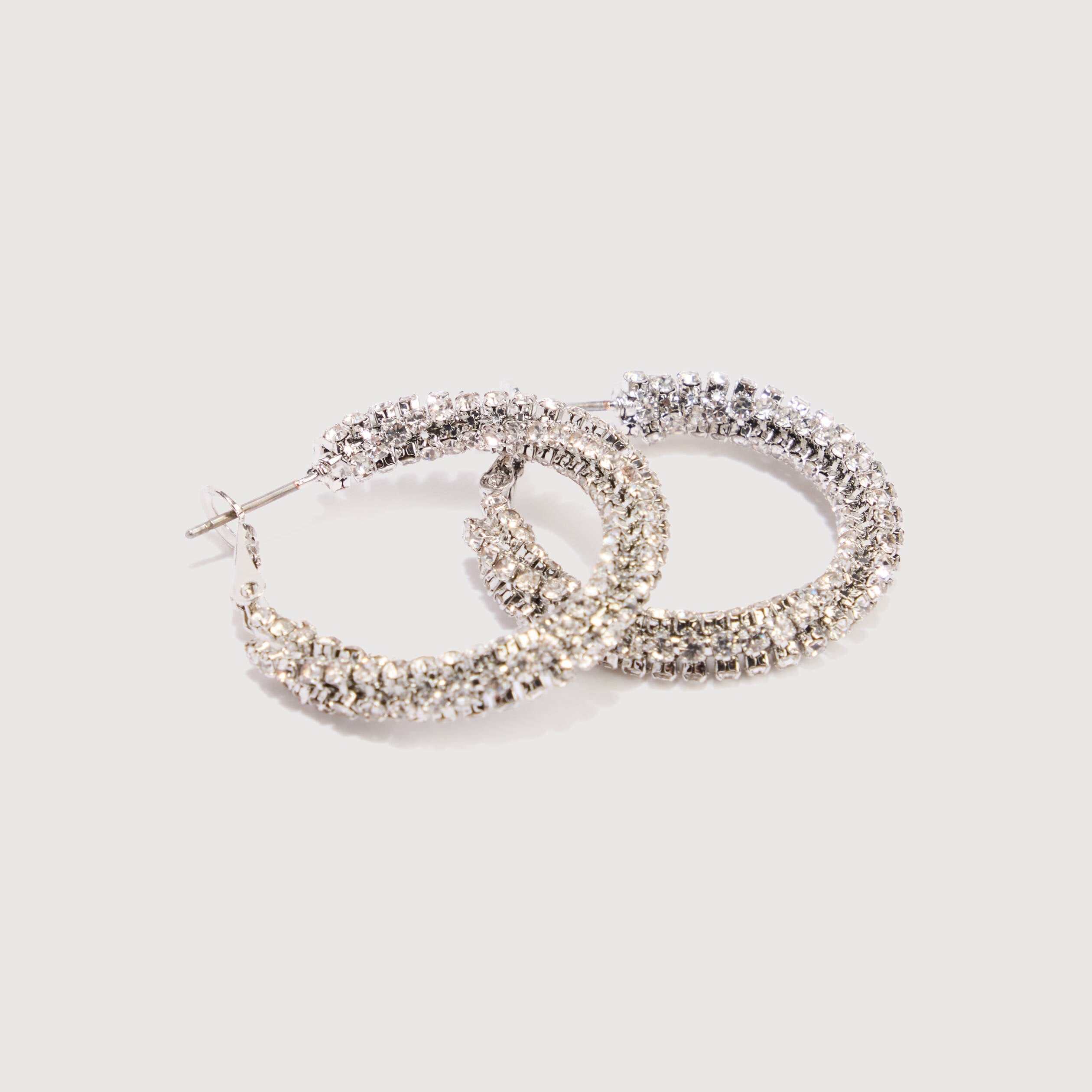 Cr&eacute;oles avec strass couleur argent femme