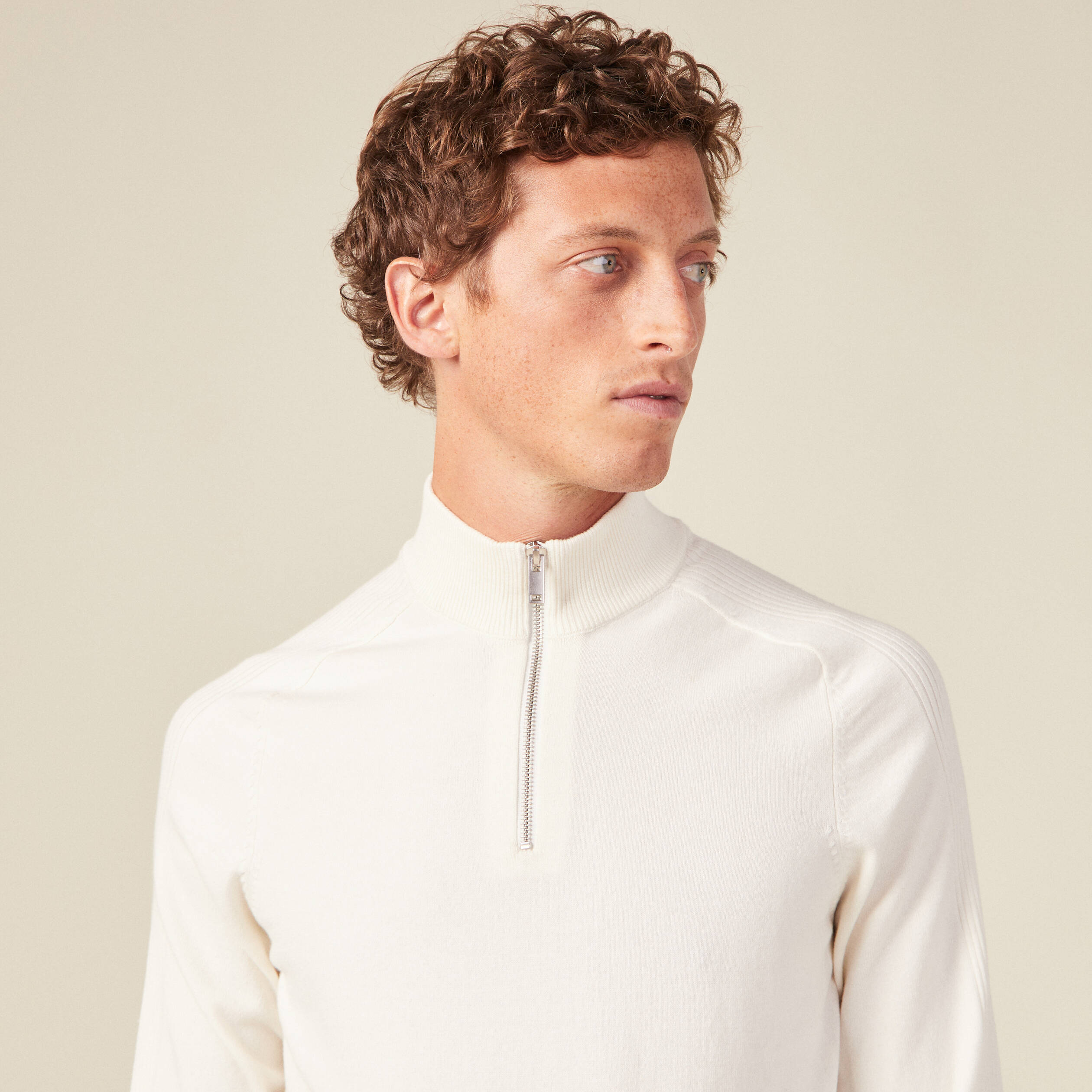 Pull manches longues ecru homme