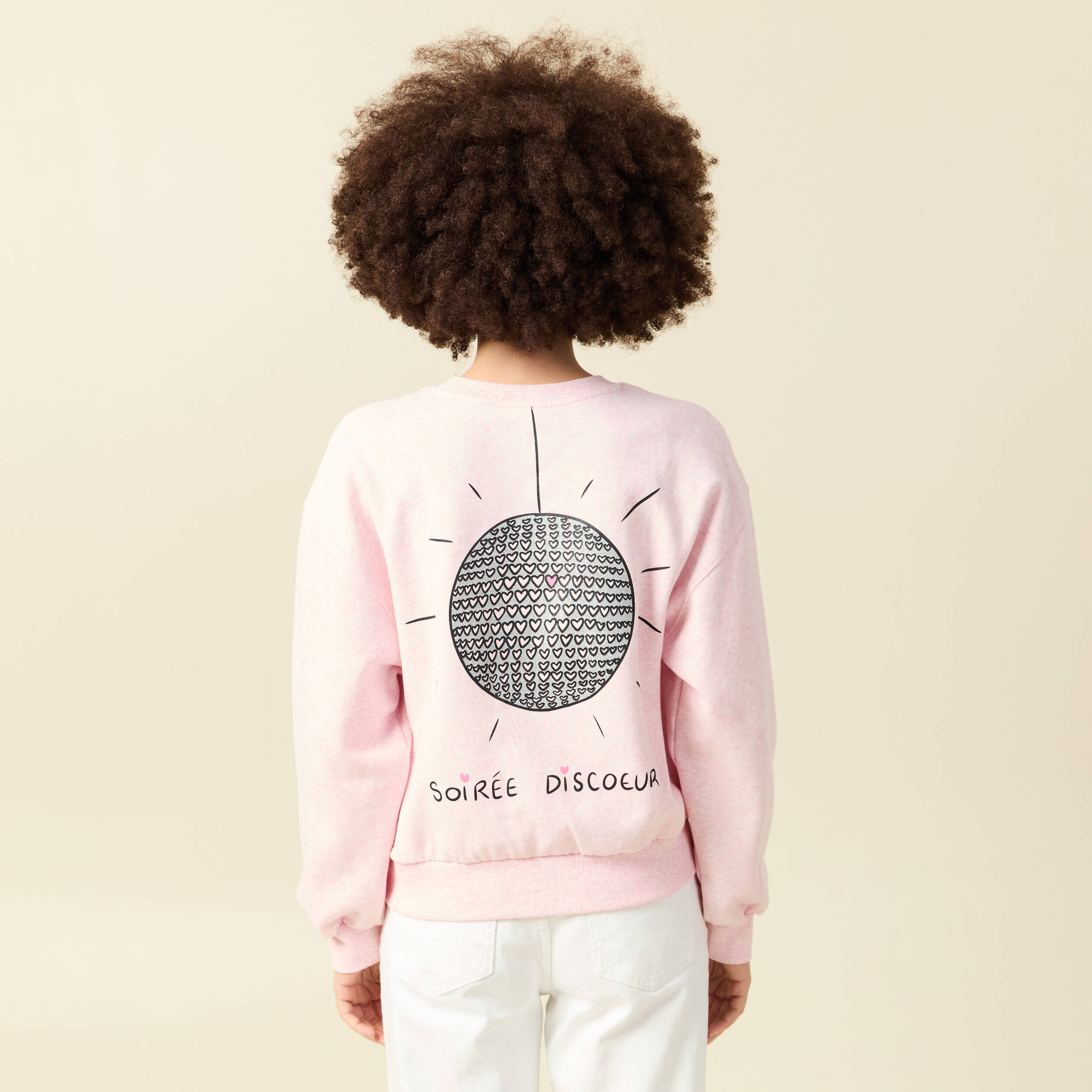 Sweat Atelier Beguin x Bonobo rose poudr&eacute;e femme