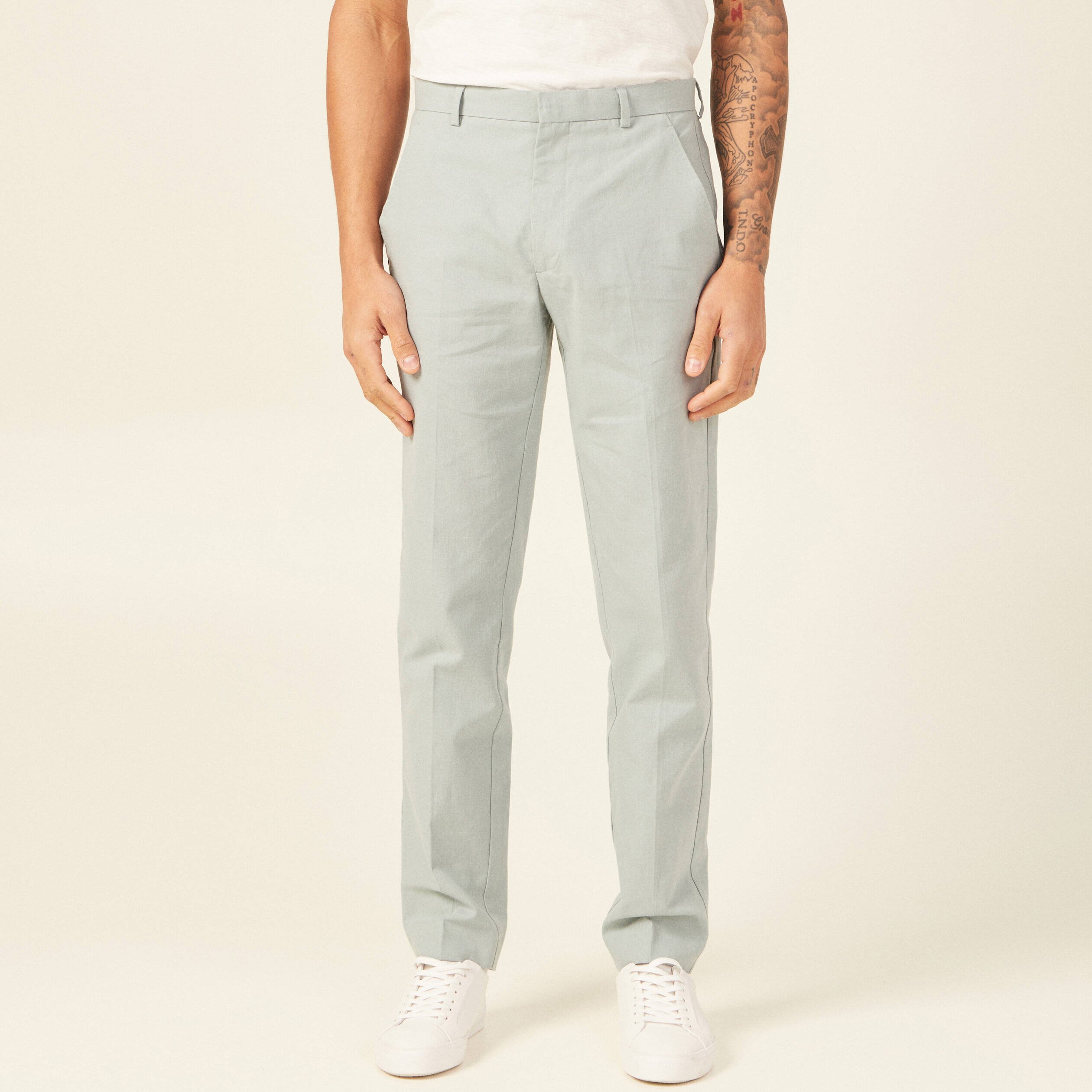 pantalon chino straight bleu gris homme Pantalon chino straight bleu gris homme