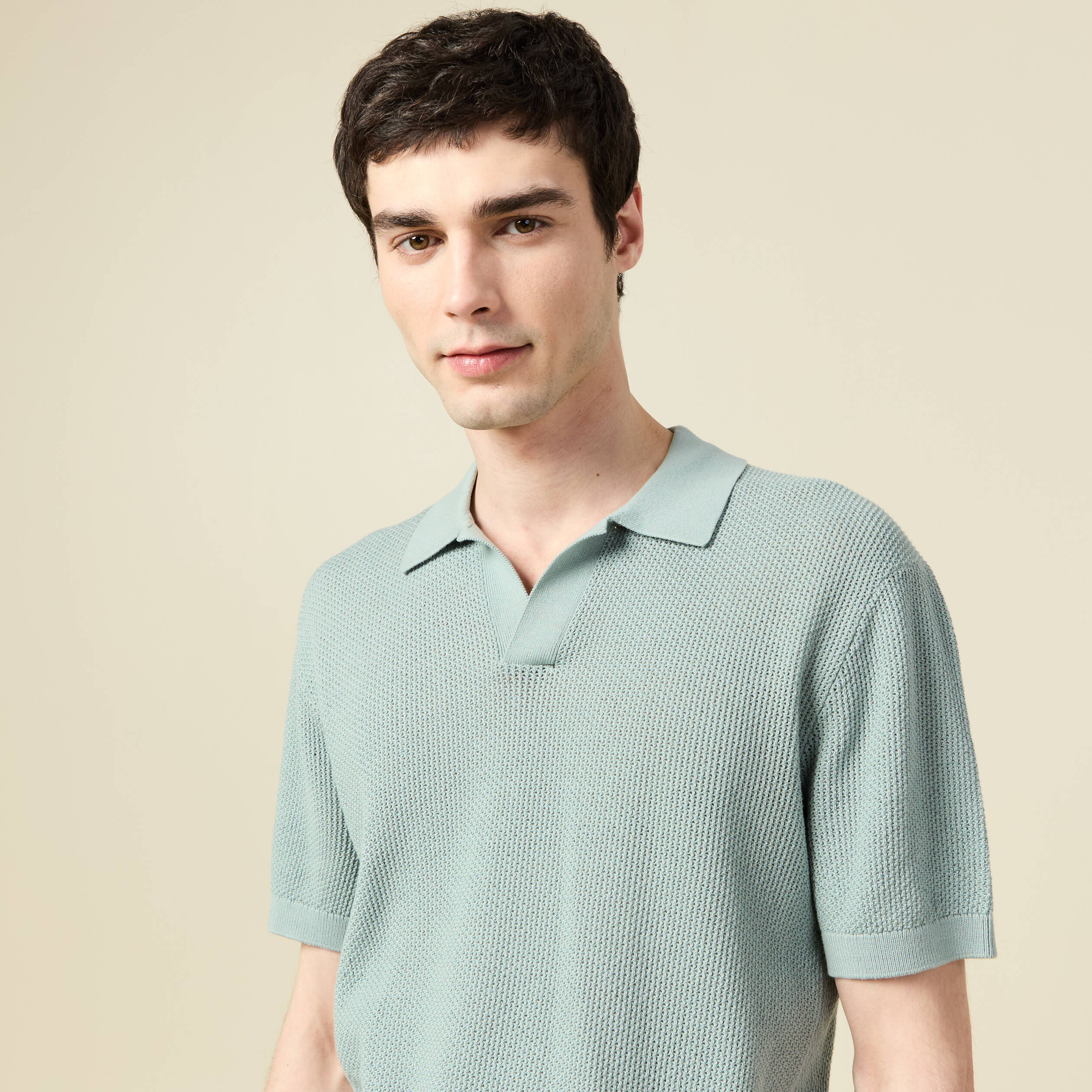 Polo manches courtes vert clair homme